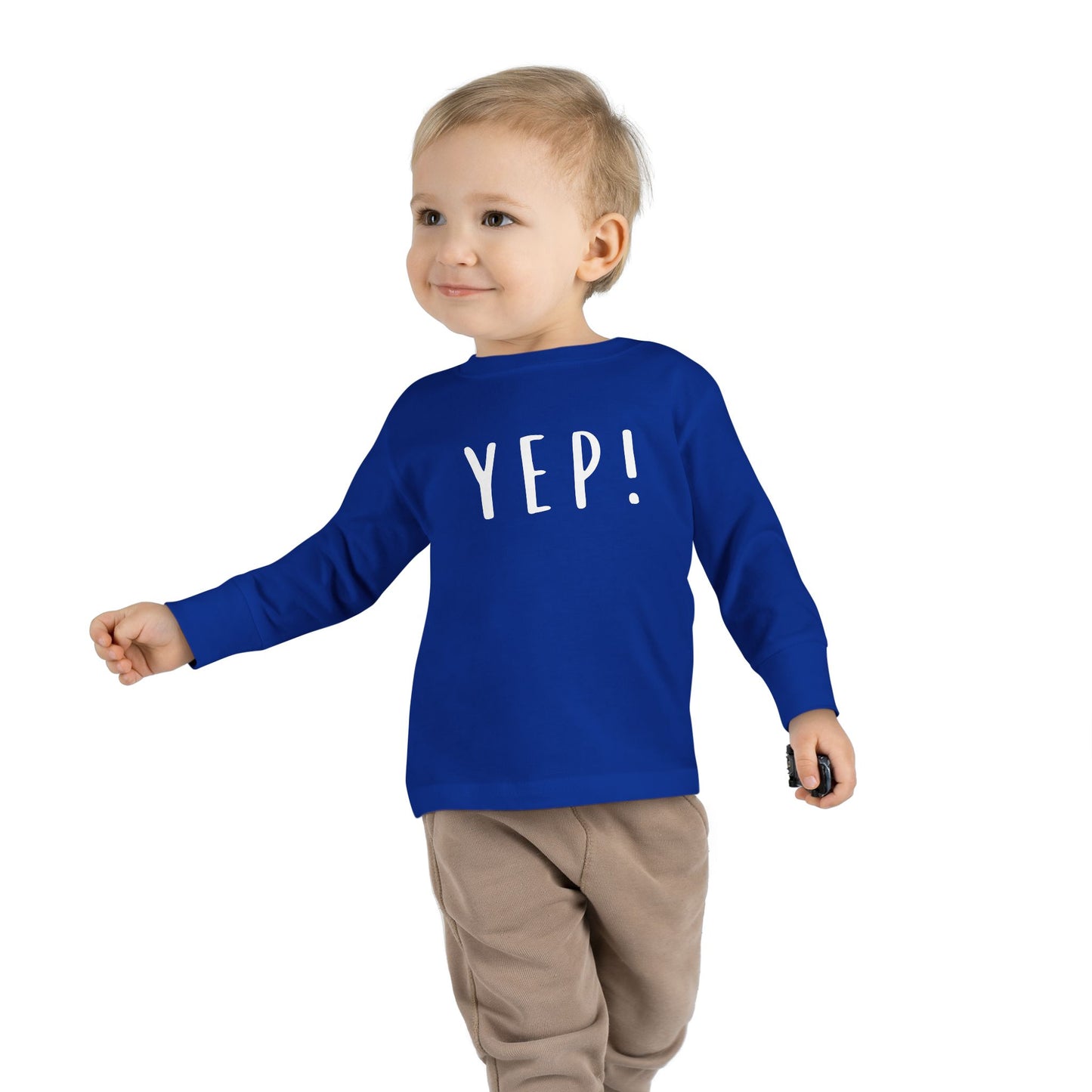 Toddler Long Sleeve Tee - Fun 'YEP!' Graphic Shirt for Kids