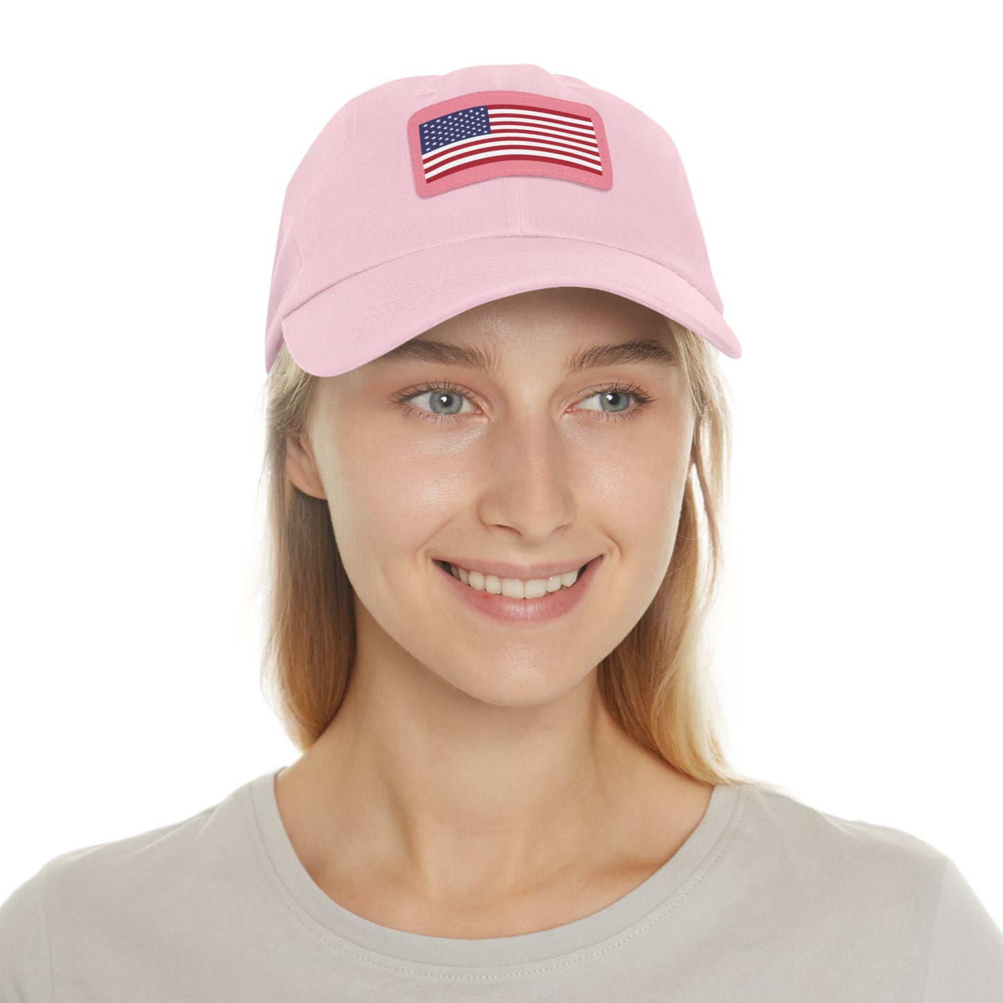 Patriotic Dad Hat with Leather Patch – USA Flag Cap for Summer Adventures