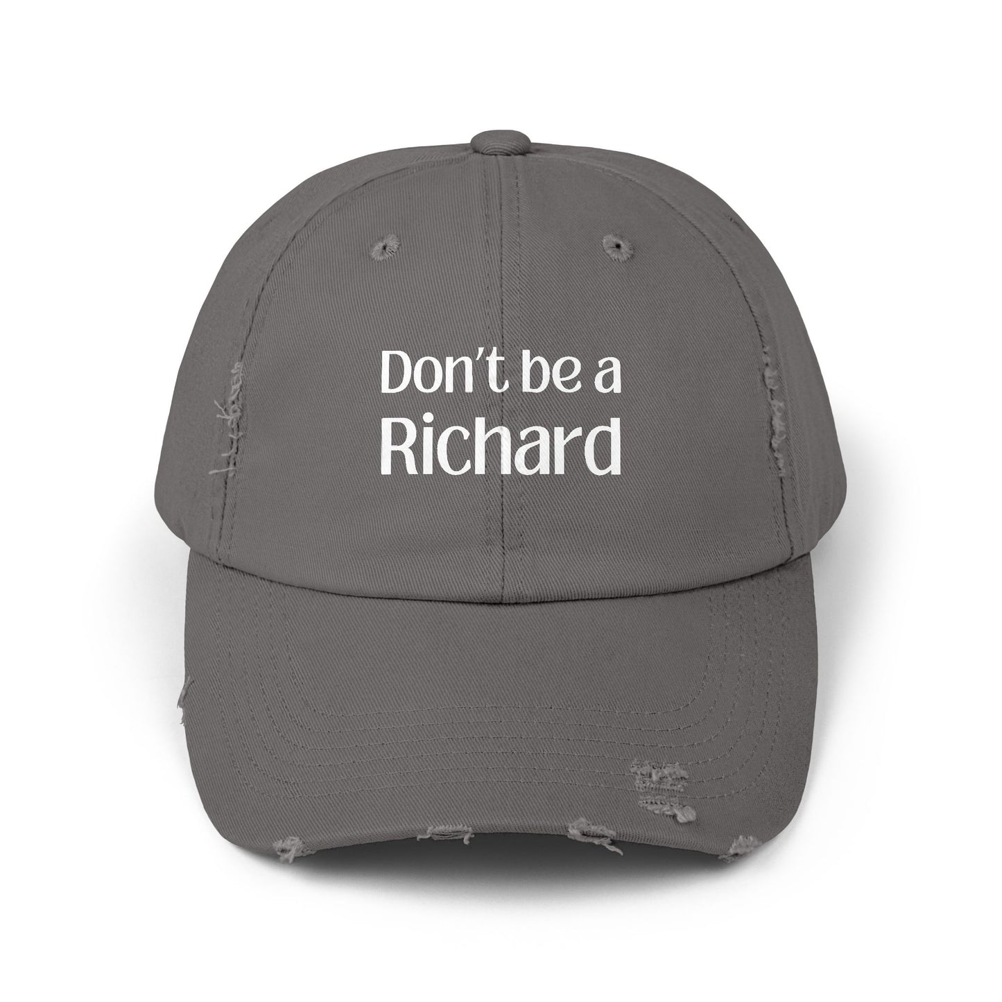 Don't Be a Richard Unisex Distressed Cap - Fun Pink Baseball Hat