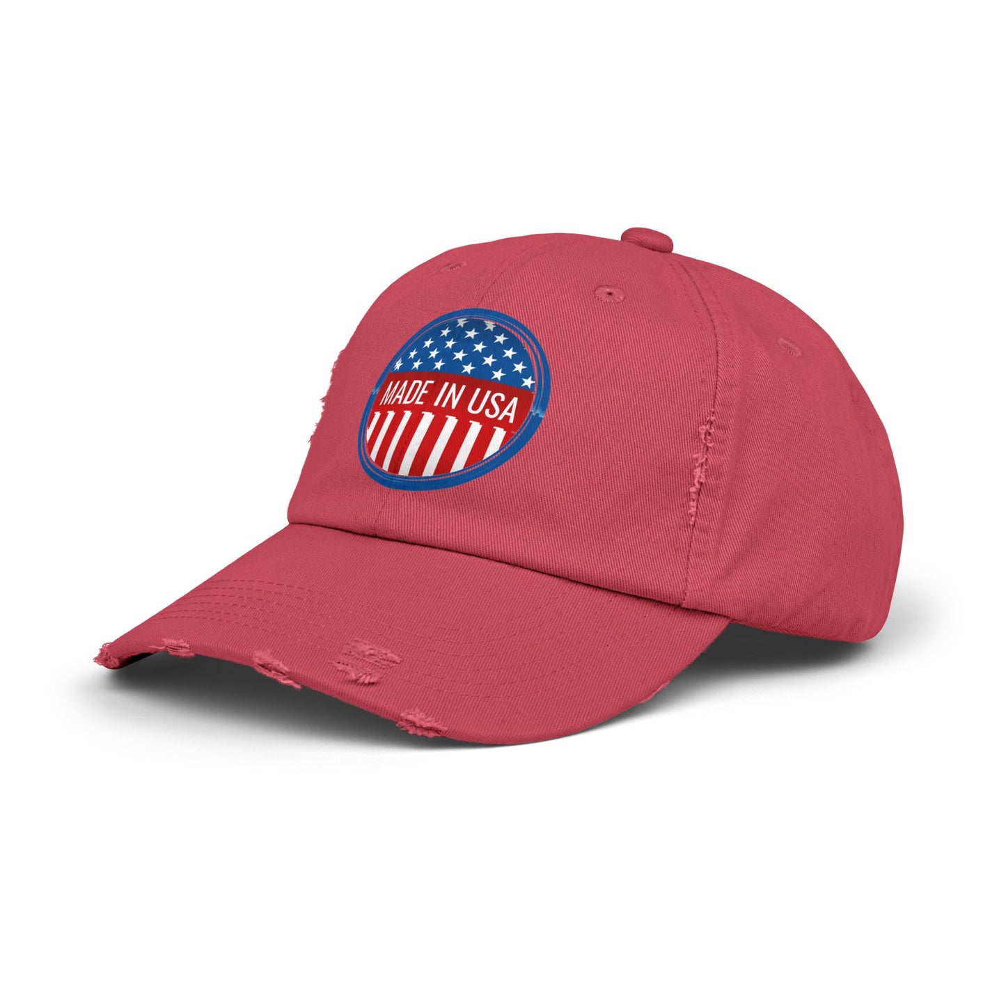 Unisex Distressed Cap with 'Made in USA' Patch - Perfect for Patriotic Events and Everyday Wear