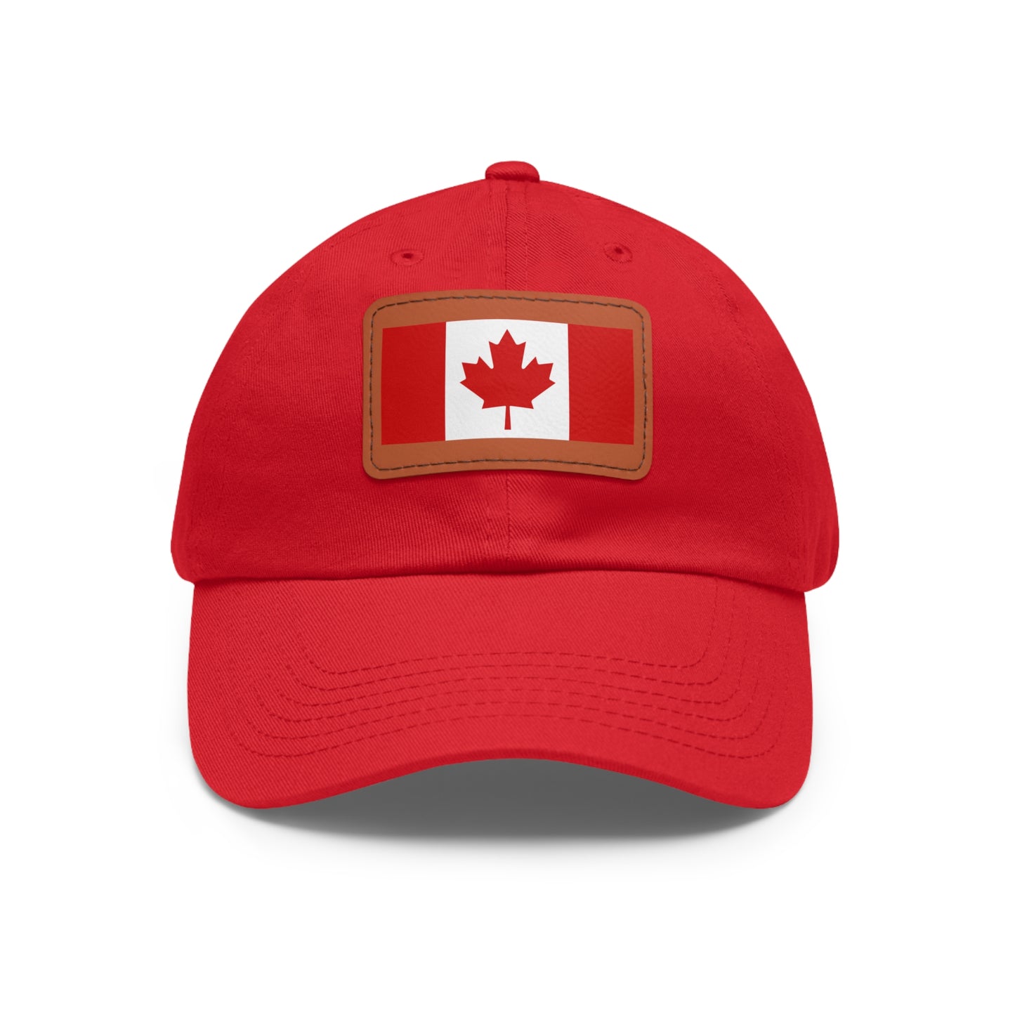 Canada Flag Dad Hat with Leather Patch | Classic White Cap for Outdoors & Celebrations