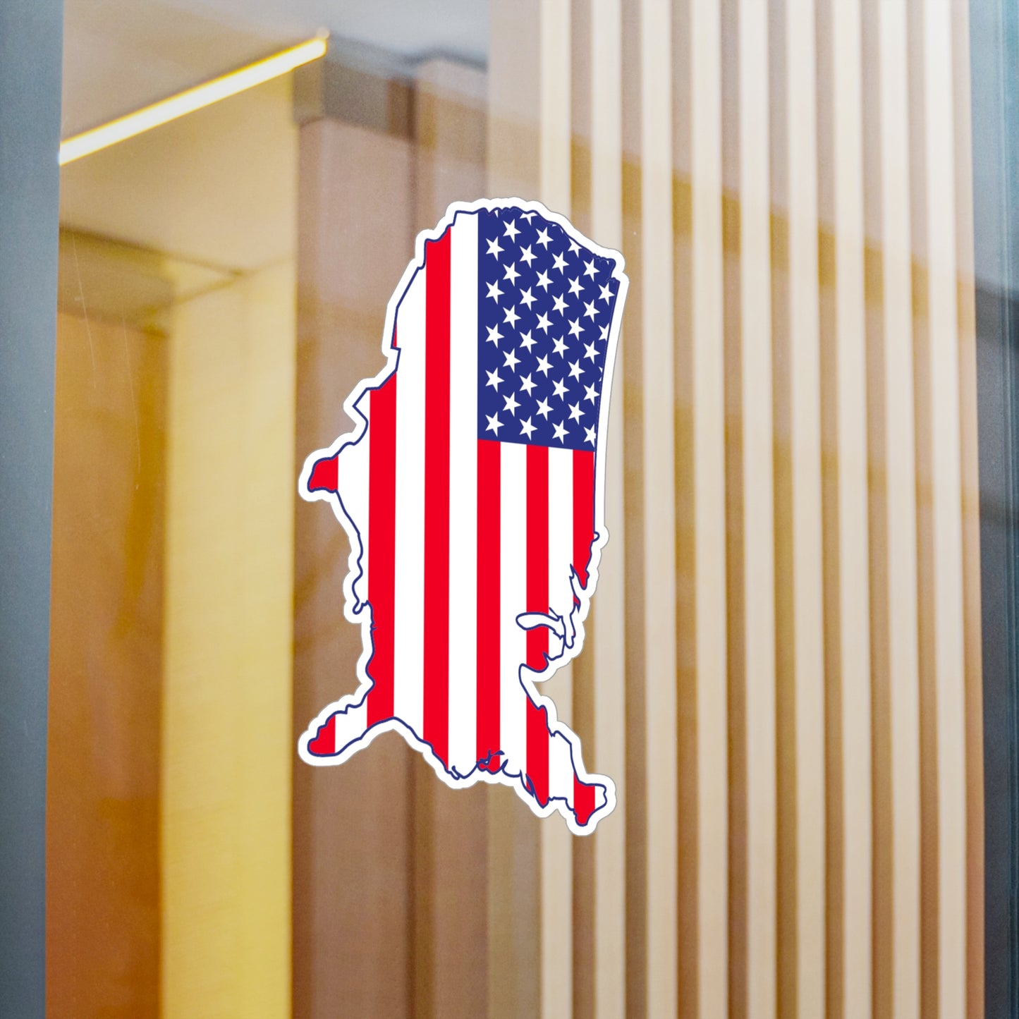 Patriotic Kiss-Cut Vinyl Decals - American Flag Alaska Sticker