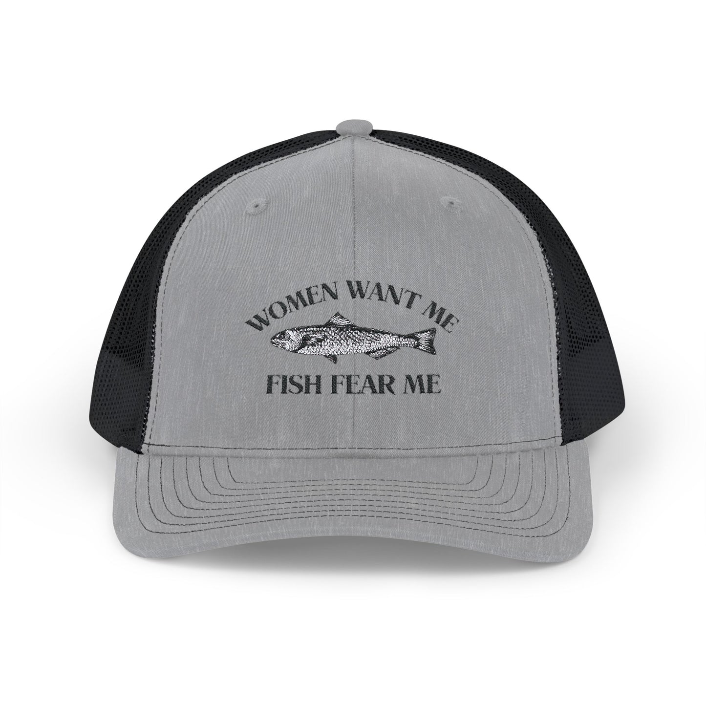 Humorous Fishing Snapback Trucker Cap - 'Women Want Me, Fish Fear Me'