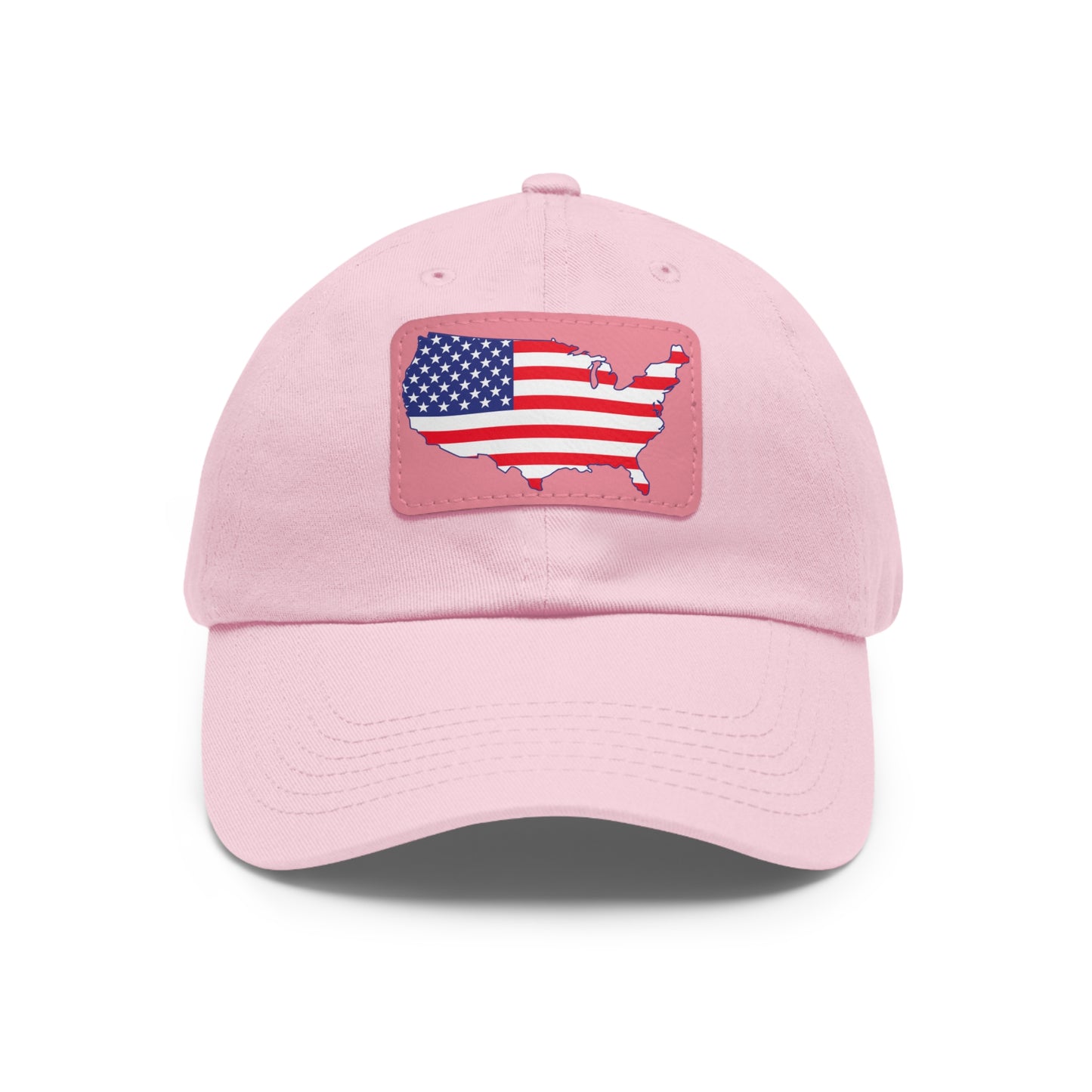 Patriotic Dad Hat with Leather Patch - USA Flag Cap for Outdoors