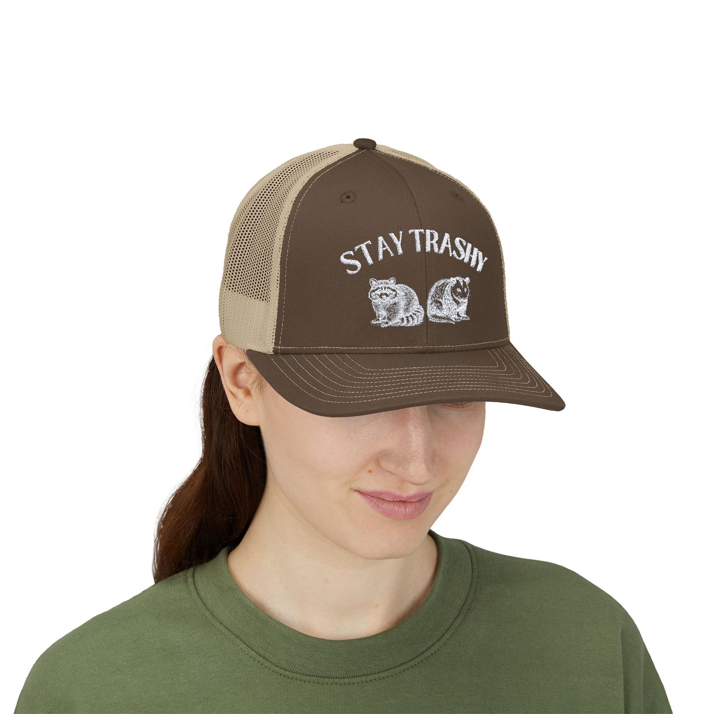 Stay Trashy Snapback Trucker Cap - Fun Casual Style for Raccoon Lovers