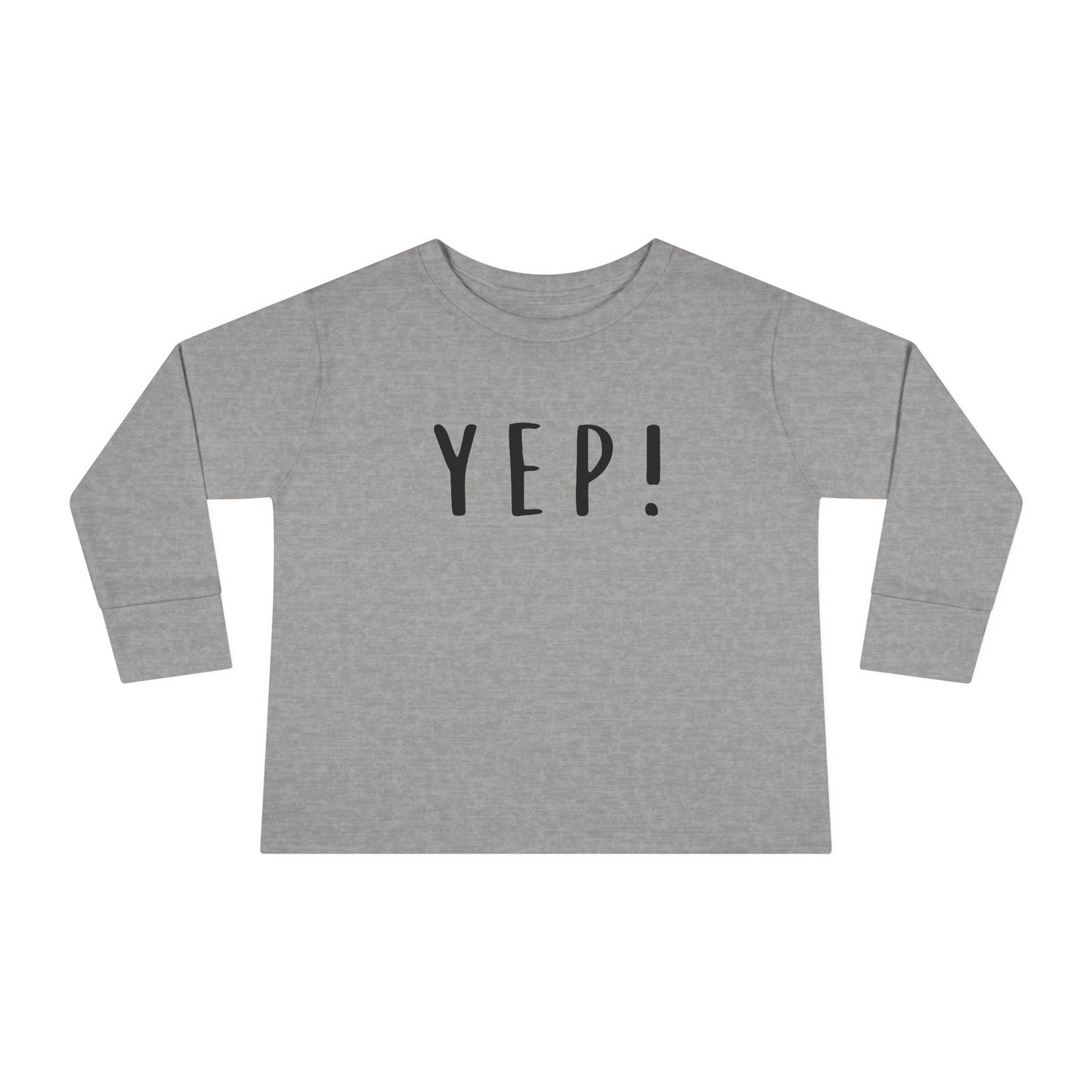 Funny Toddler Long Sleeve Tee - 'YEP!' Cute Kids Shirt for Playtime