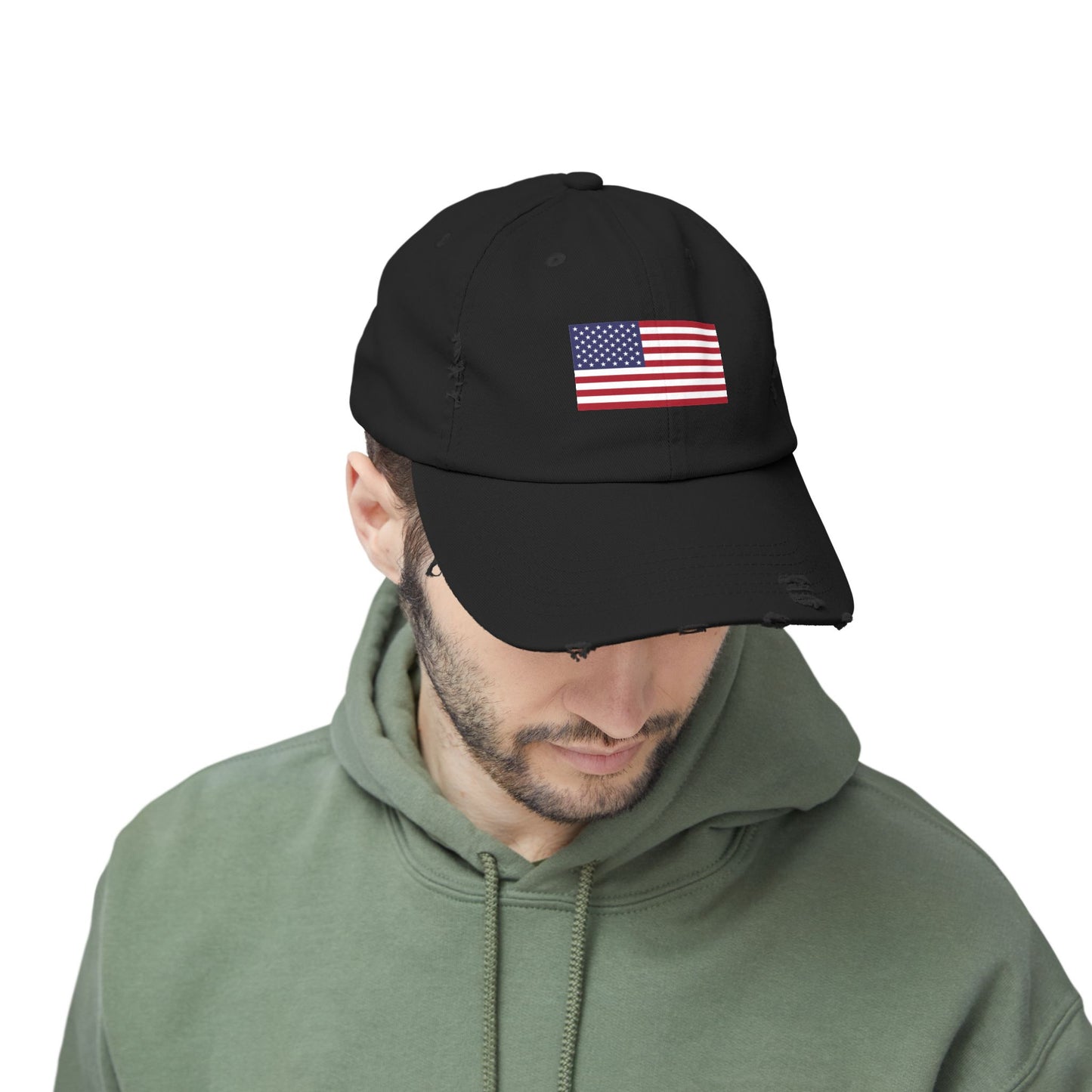 Unisex Distressed American Flag Cap - Trendy Pink Hat for Patriotic Style