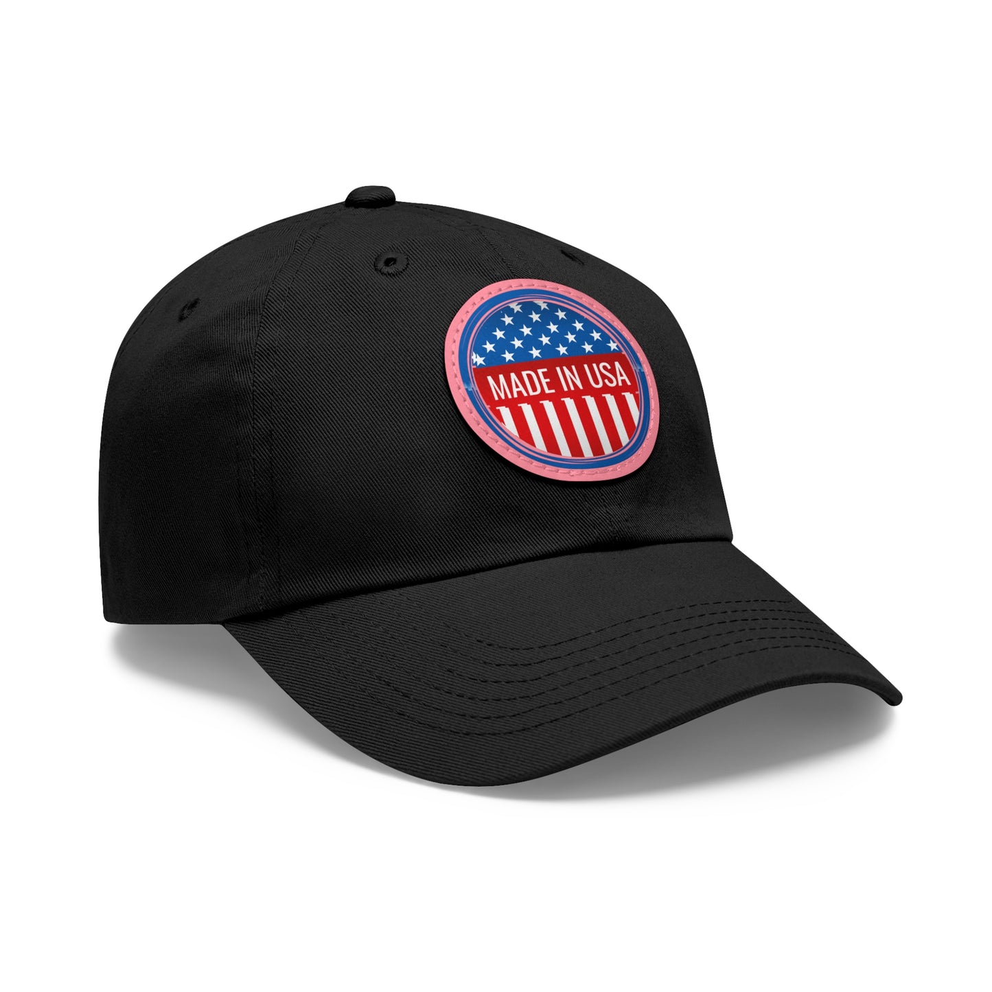 Patriotic Dad Hat with Leather Patch - Made in USA