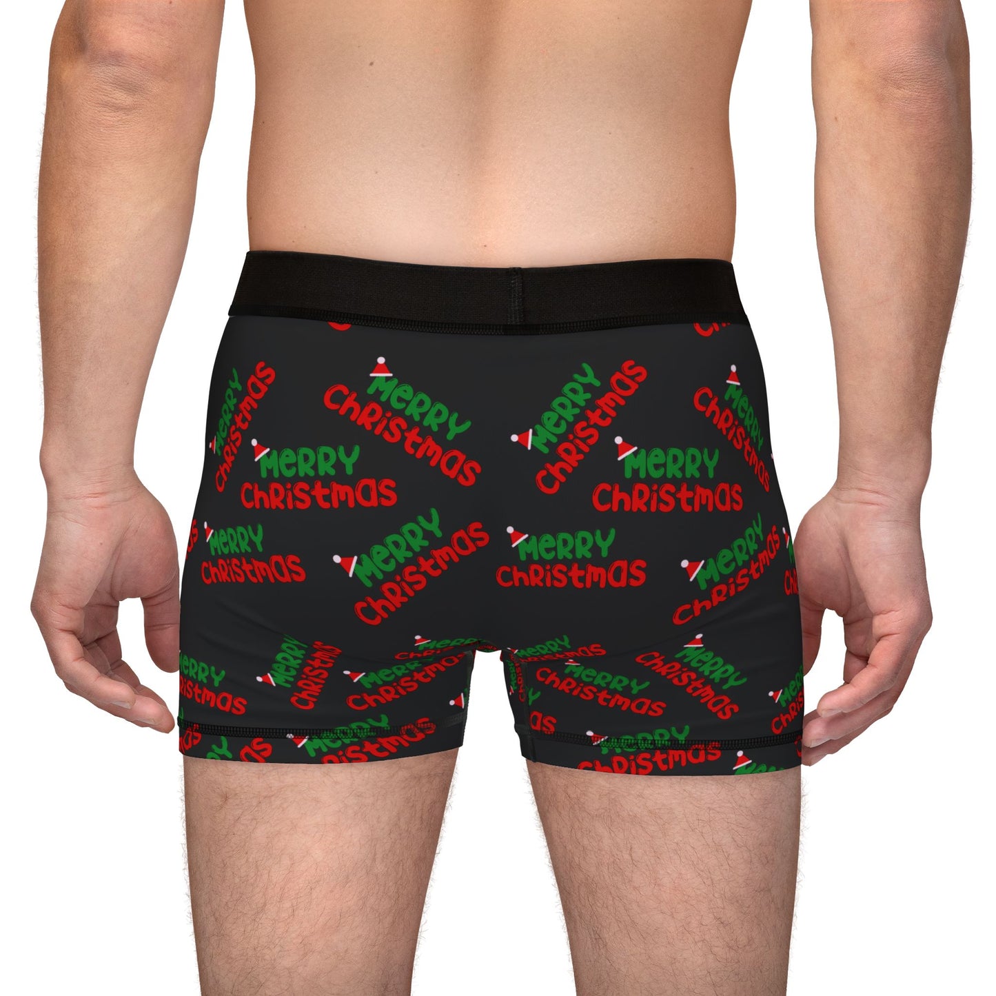 Festive Men's Boxers - Merry Christmas Design