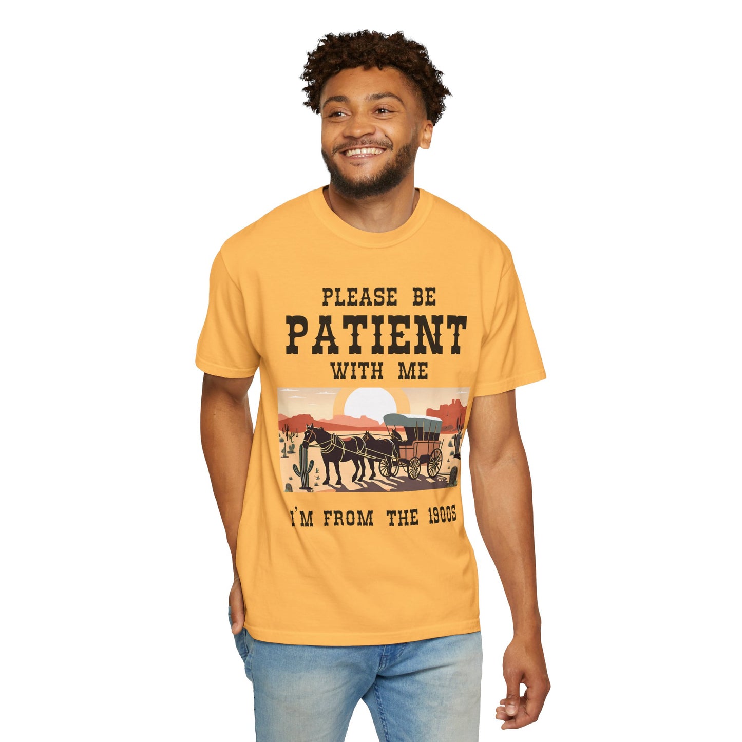 Vintage Patient Tee - Unisex Garment-Dyed T-Shirt with Retro 1900s Design