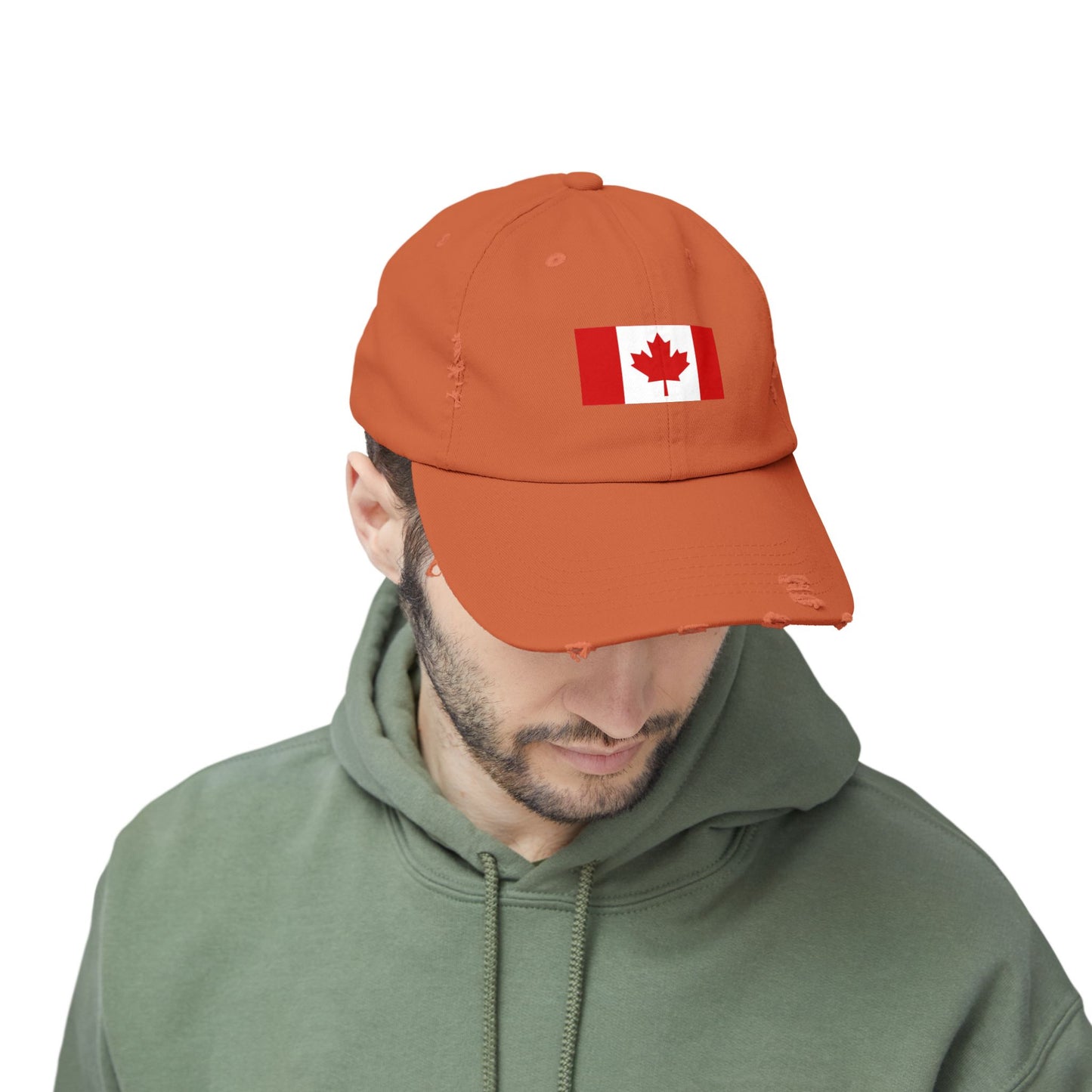 Canada Flag Distressed Cap - Unisex Pink Hat for Casual Style