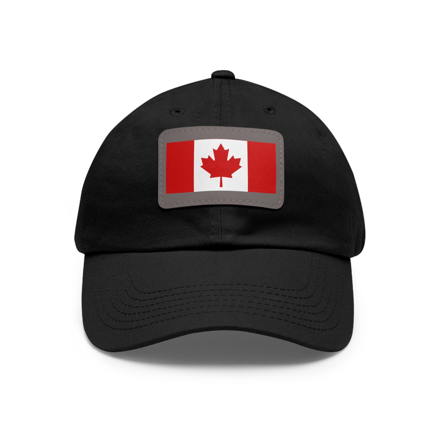 Canada Flag Dad Hat with Leather Patch | Classic White Cap for Outdoors & Celebrations