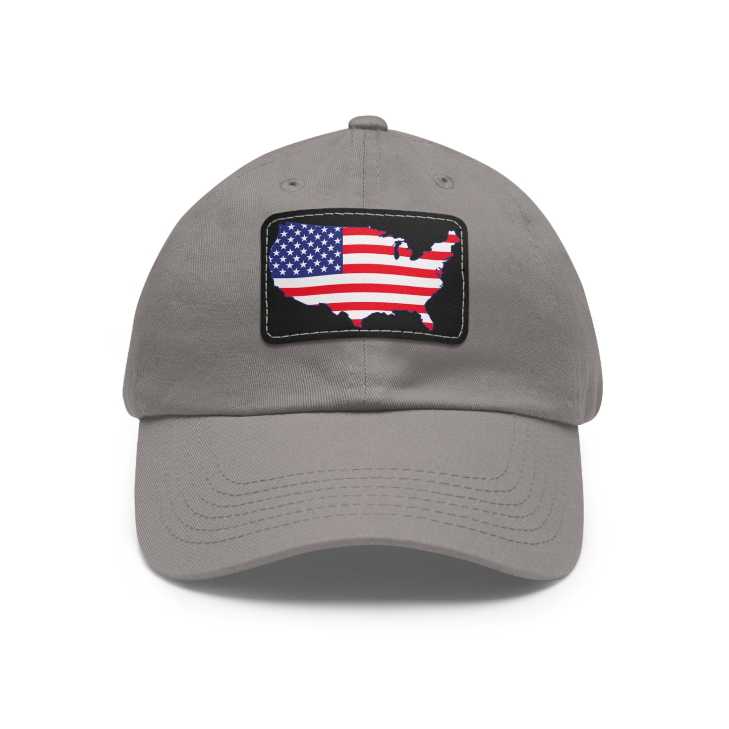 Patriotic Dad Hat with Leather Patch - USA Flag Cap for Outdoors