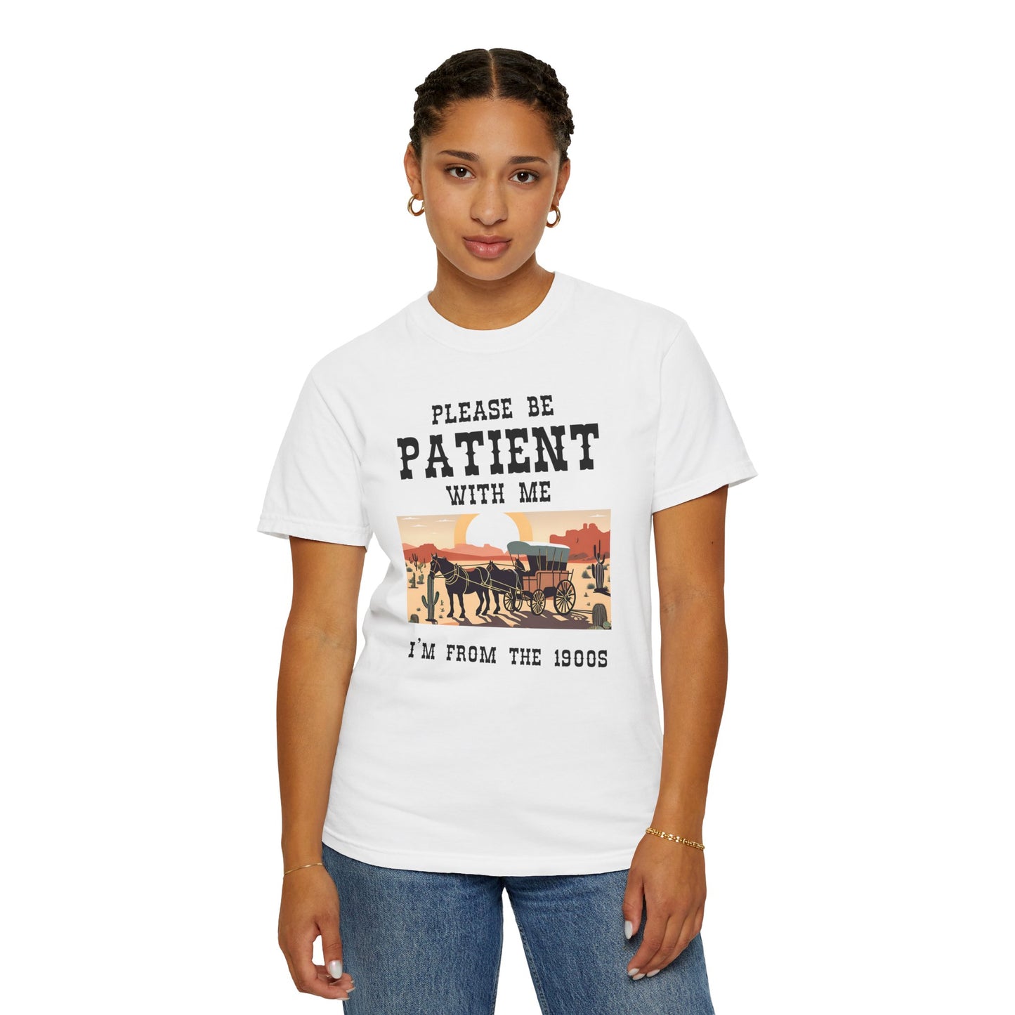 Vintage Patient Tee - Unisex Garment-Dyed T-Shirt with Retro 1900s Design