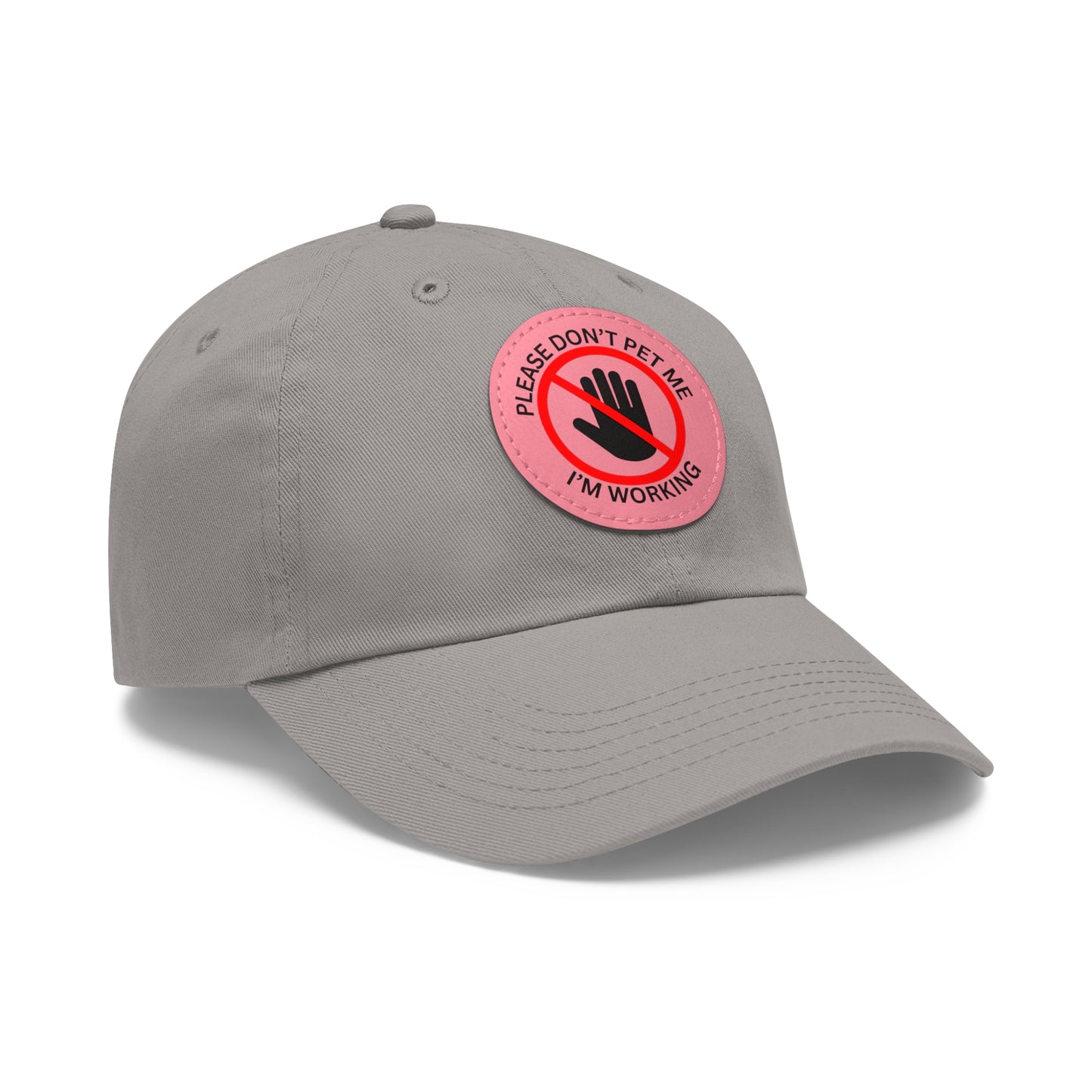 Funny Dad Hat with Leather Patch - 'Please Don't Pet Me, I'm Working'