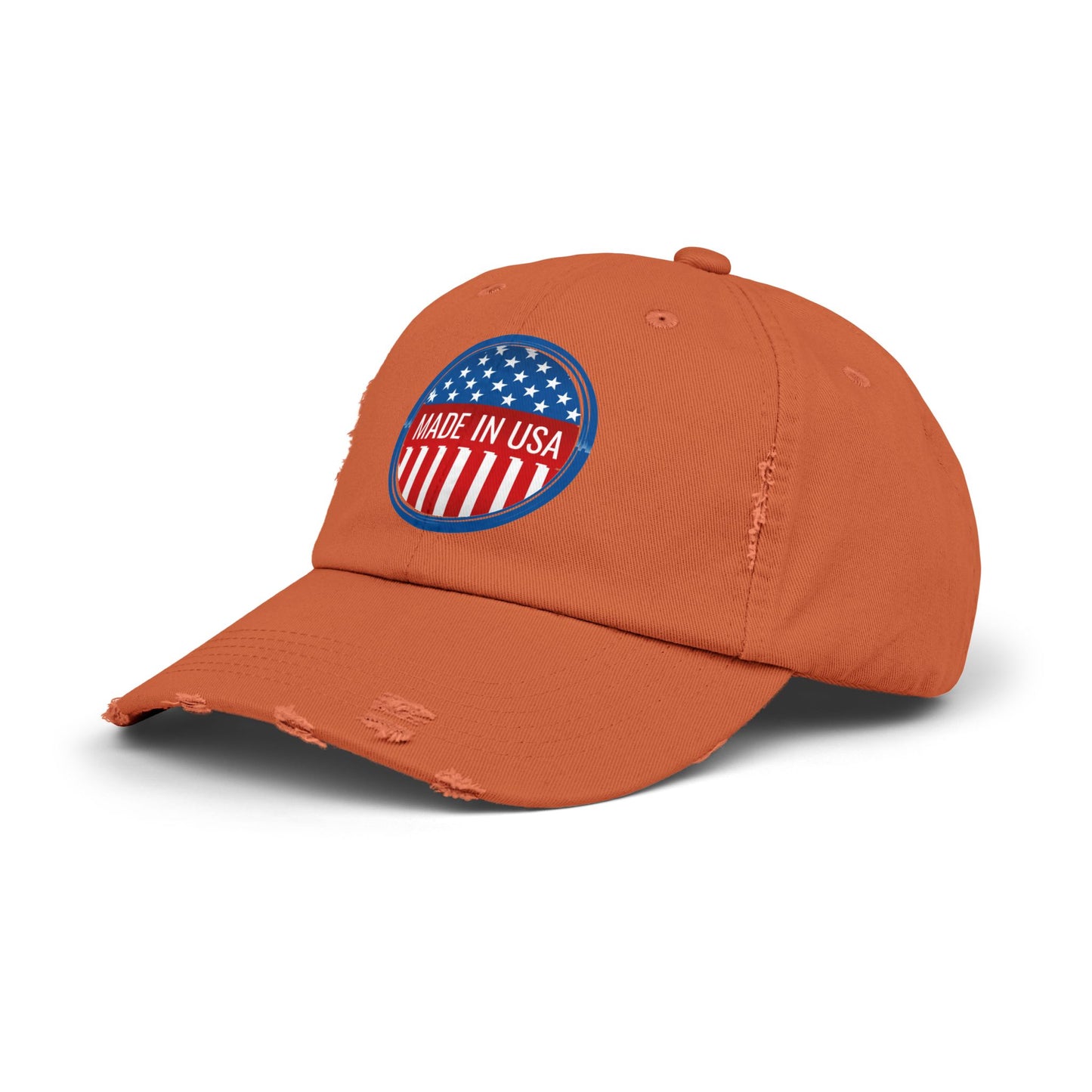 Unisex Distressed Cap with 'Made in USA' Patch - Perfect for Patriotic Events and Everyday Wear