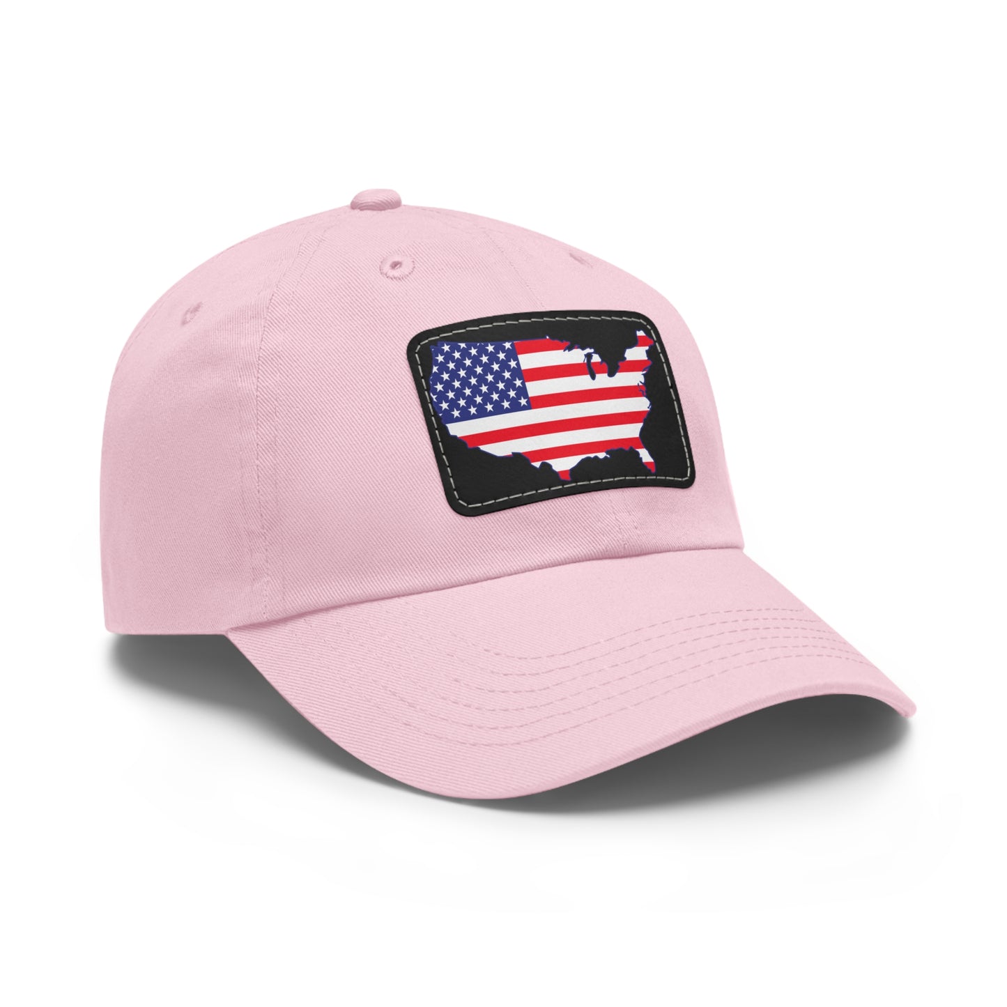 Patriotic Dad Hat with Leather Patch - USA Flag Cap for Outdoors