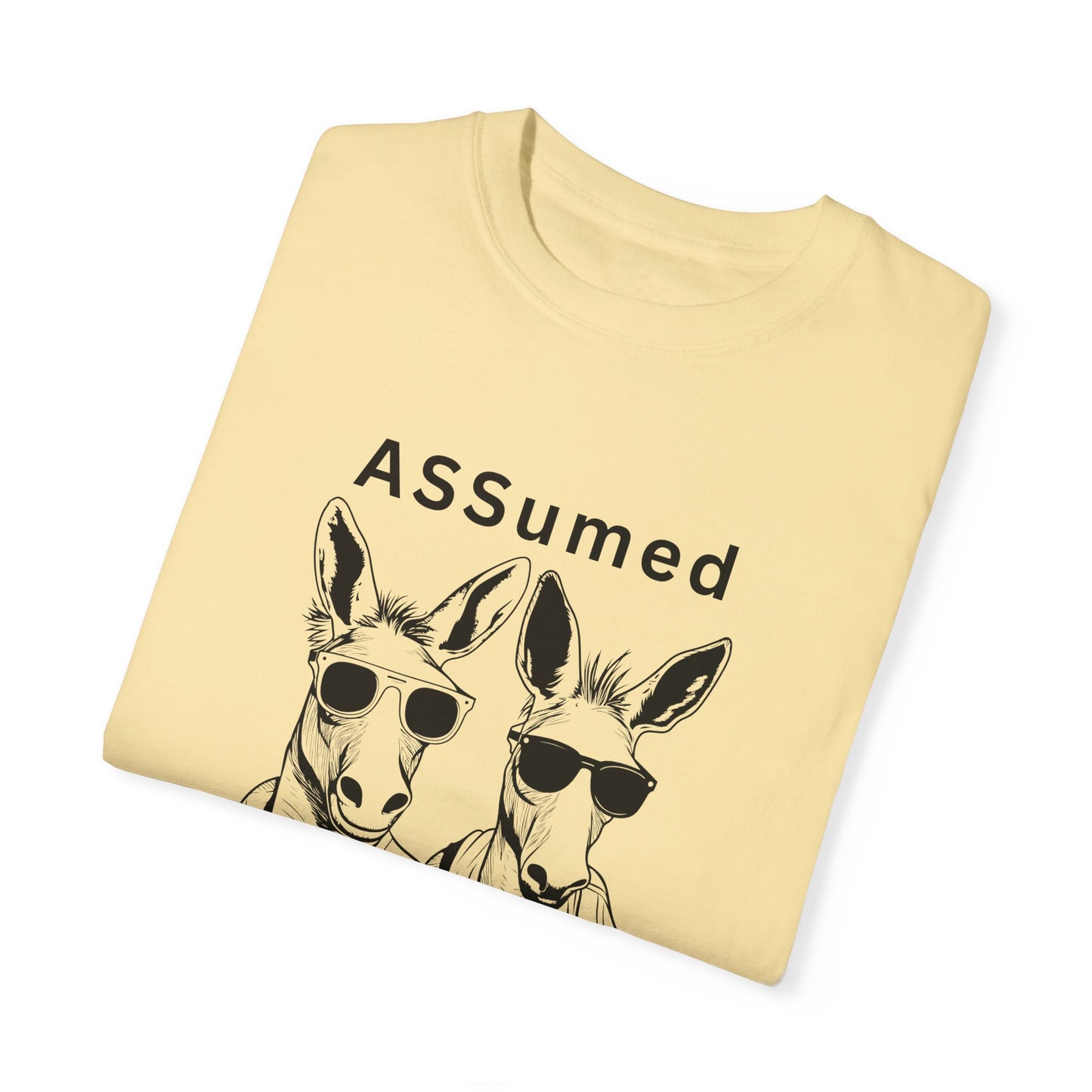 Unisex Garment-Dyed T-Shirt - Funny Kangaroo Design with 'ASSumed Innocent' Text