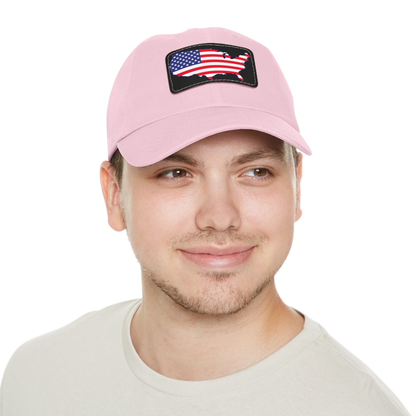 Patriotic Dad Hat with Leather Patch - USA Flag Cap for Outdoors