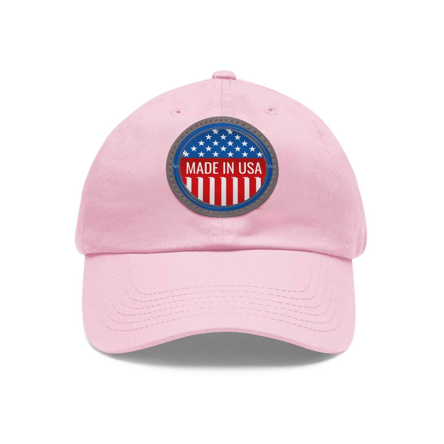 Patriotic Dad Hat with Leather Patch - Made in USA