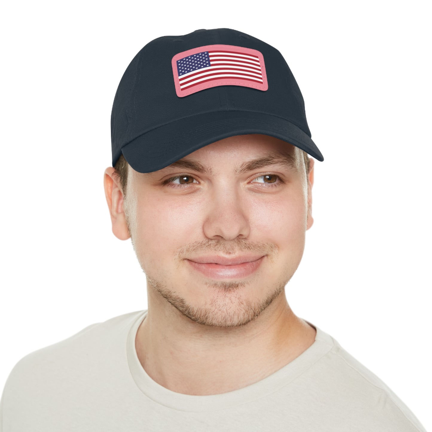 Patriotic Dad Hat with Leather Patch – USA Flag Cap for Summer Adventures