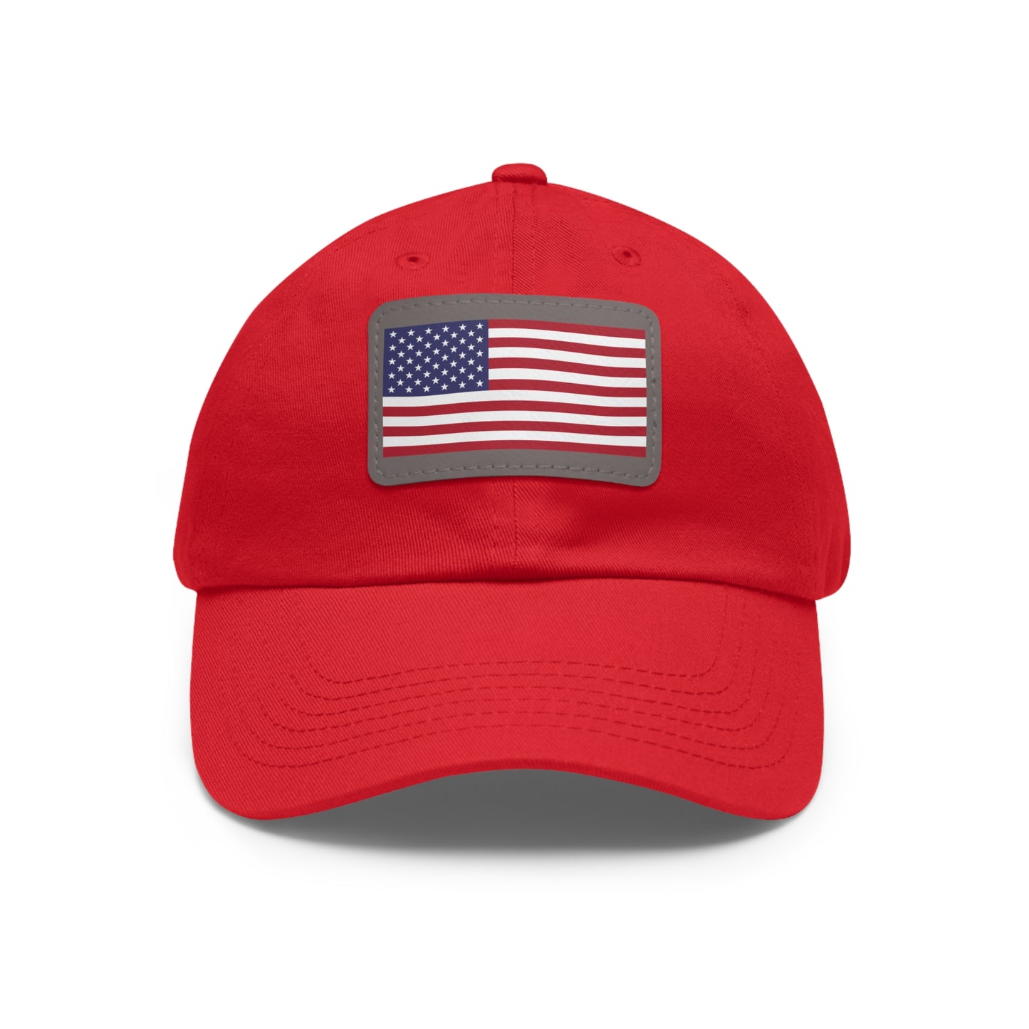 Patriotic Dad Hat with Leather Patch – USA Flag Cap for Summer Adventures