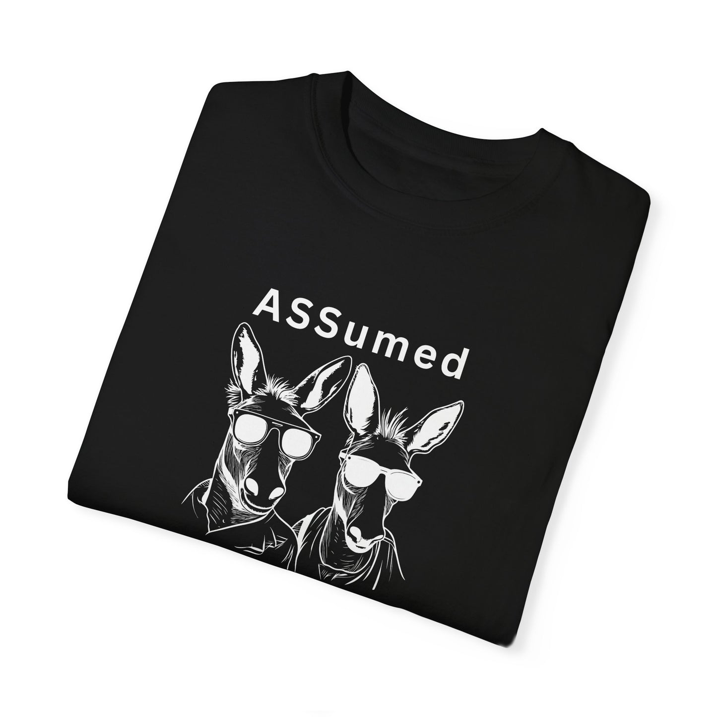 Funny Unisex Graphic T-Shirt - "ASSUMed Innocent" - Casual Wear for Animal Lovers