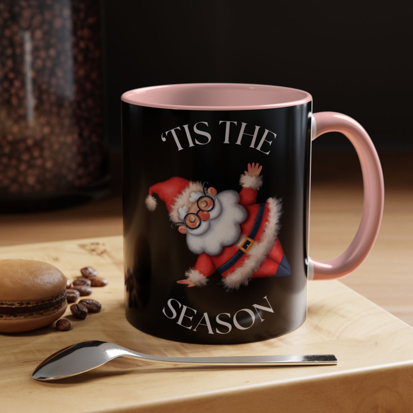 ‘Tis The Season Santa Accent Coffee Mug - Christmas Holiday Drinkware