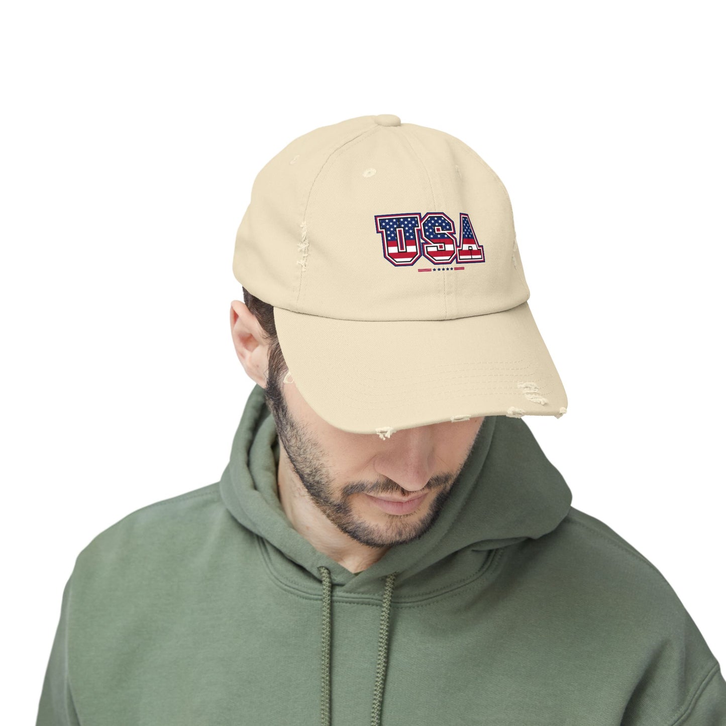 Unisex Distressed USA Cap - Casual Style for Outdoor Adventures