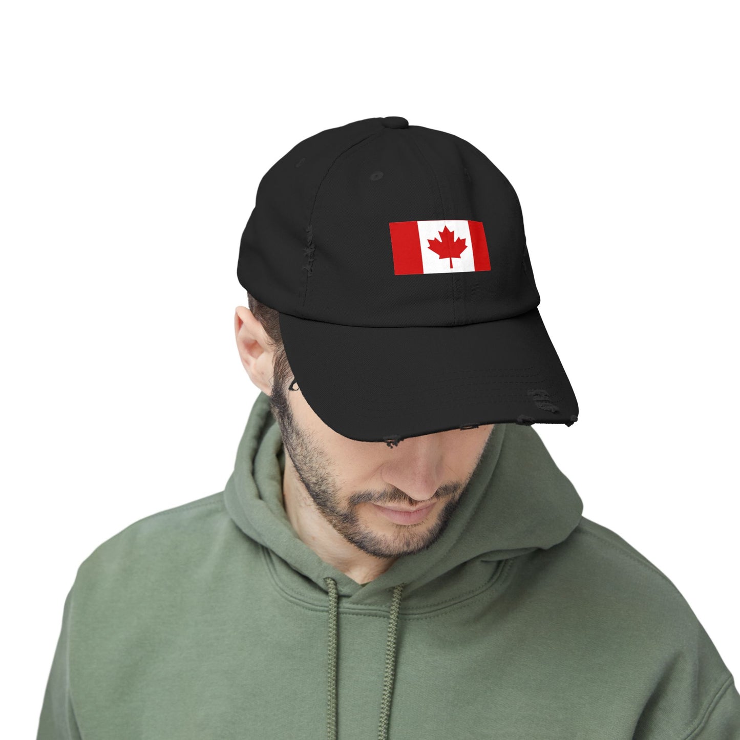 Canada Flag Distressed Cap - Unisex Pink Hat for Casual Style