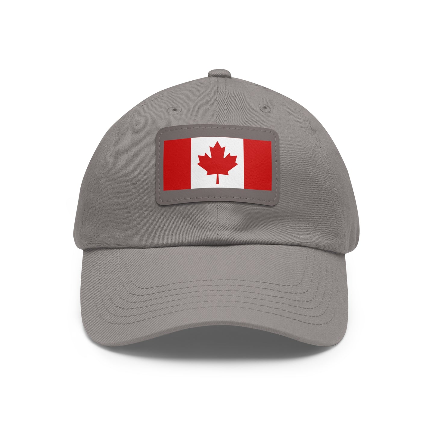 Canada Flag Dad Hat with Leather Patch | Classic White Cap for Outdoors & Celebrations