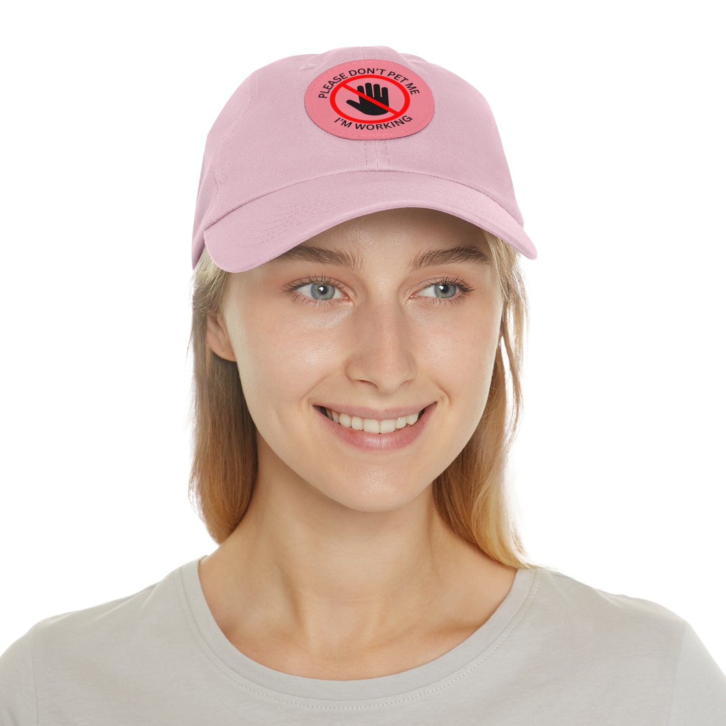 Funny Dad Hat with Leather Patch - 'Please Don't Pet Me, I'm Working'