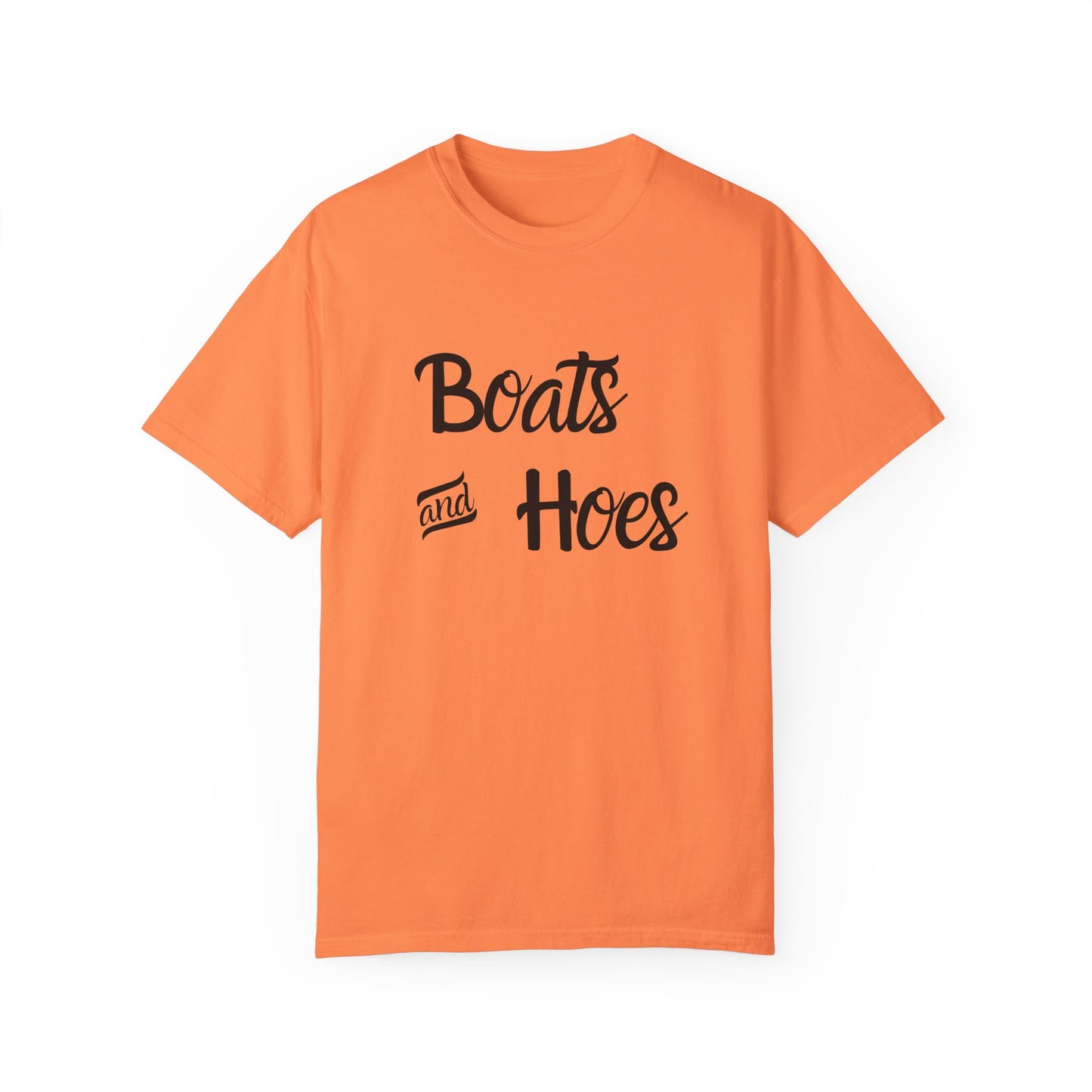 Unisex Garment-Dyed T-shirt: 'Boats and Hoes' Casual Tee for Summer Vibes