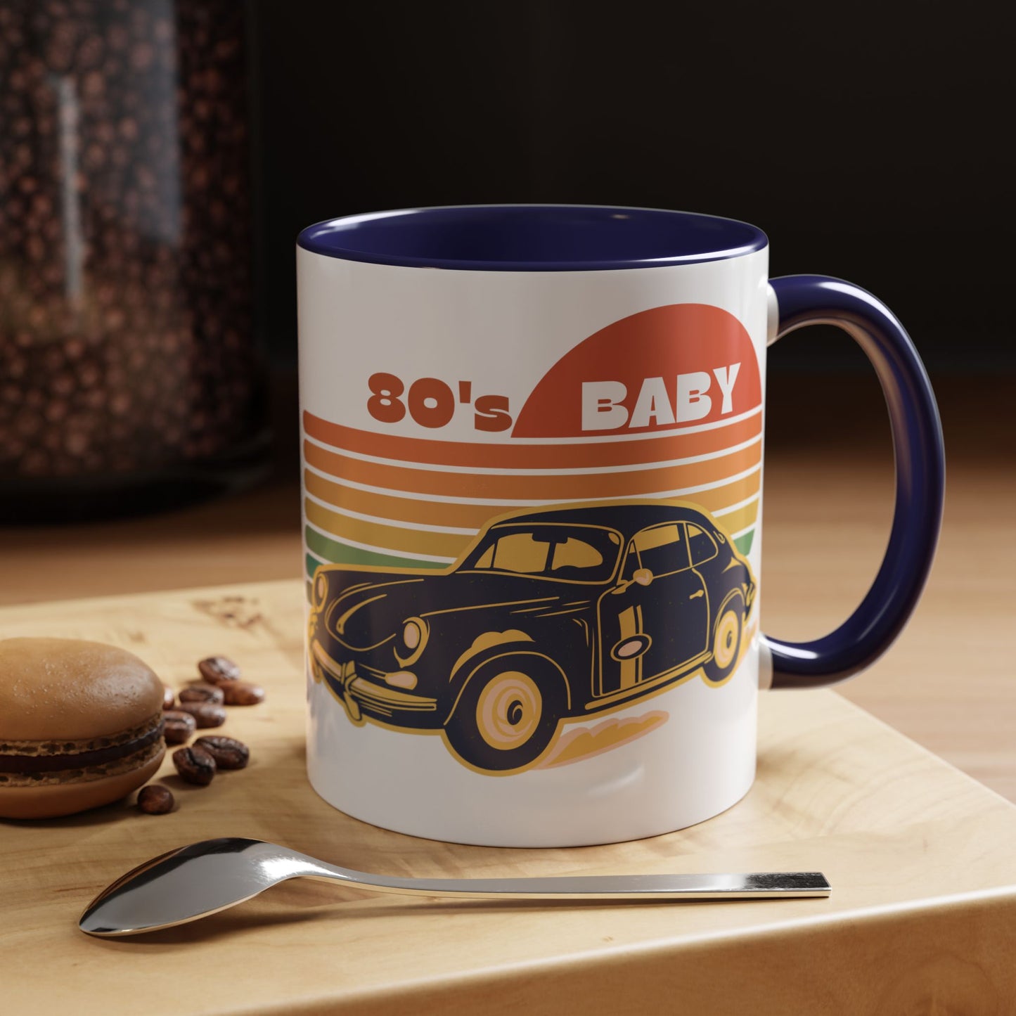 Retro 80's Baby Coffee Mug - Vintage Car Design, Perfect for Nostalgia Lovers