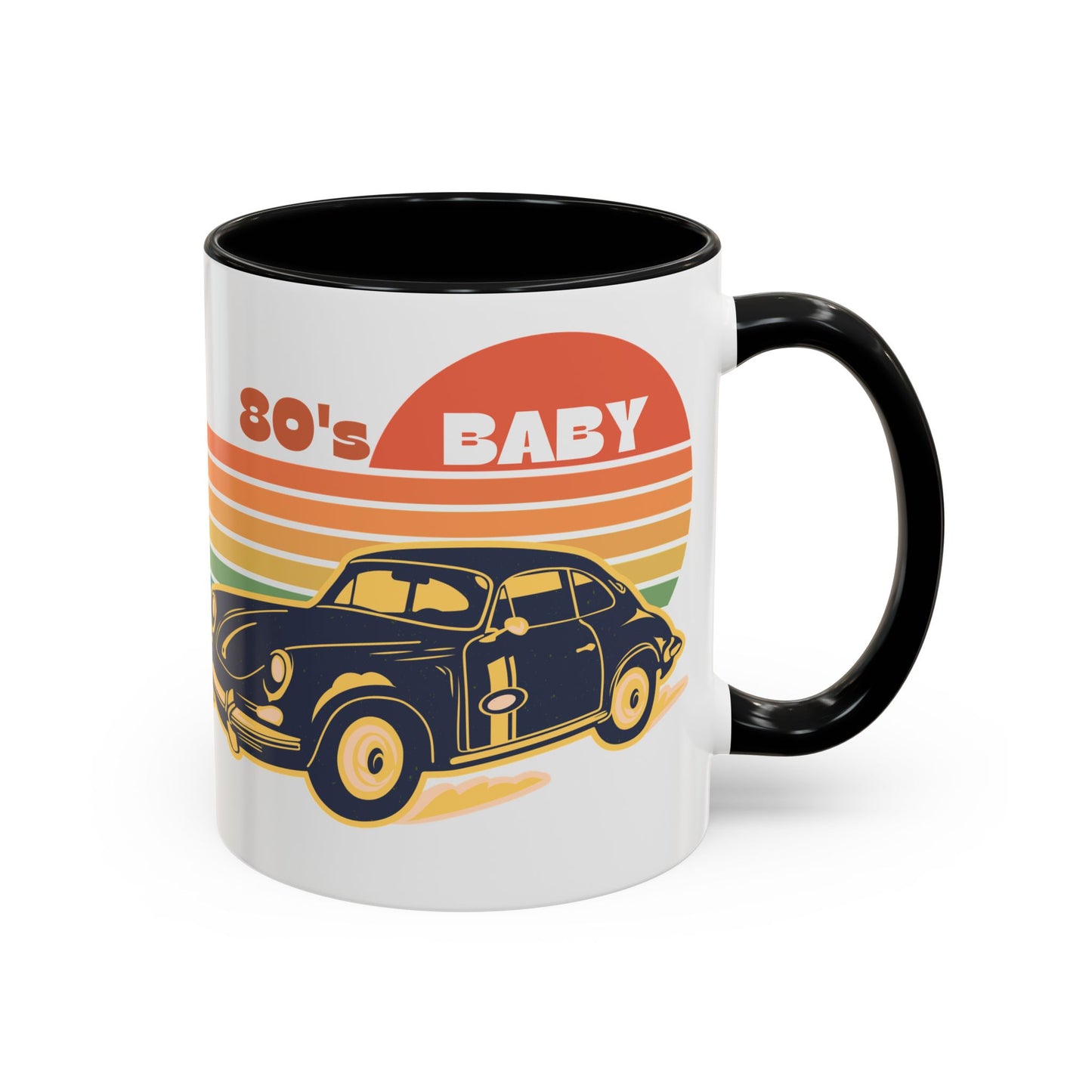 Retro 80's Baby Coffee Mug - Vintage Car Design, Perfect for Nostalgia Lovers