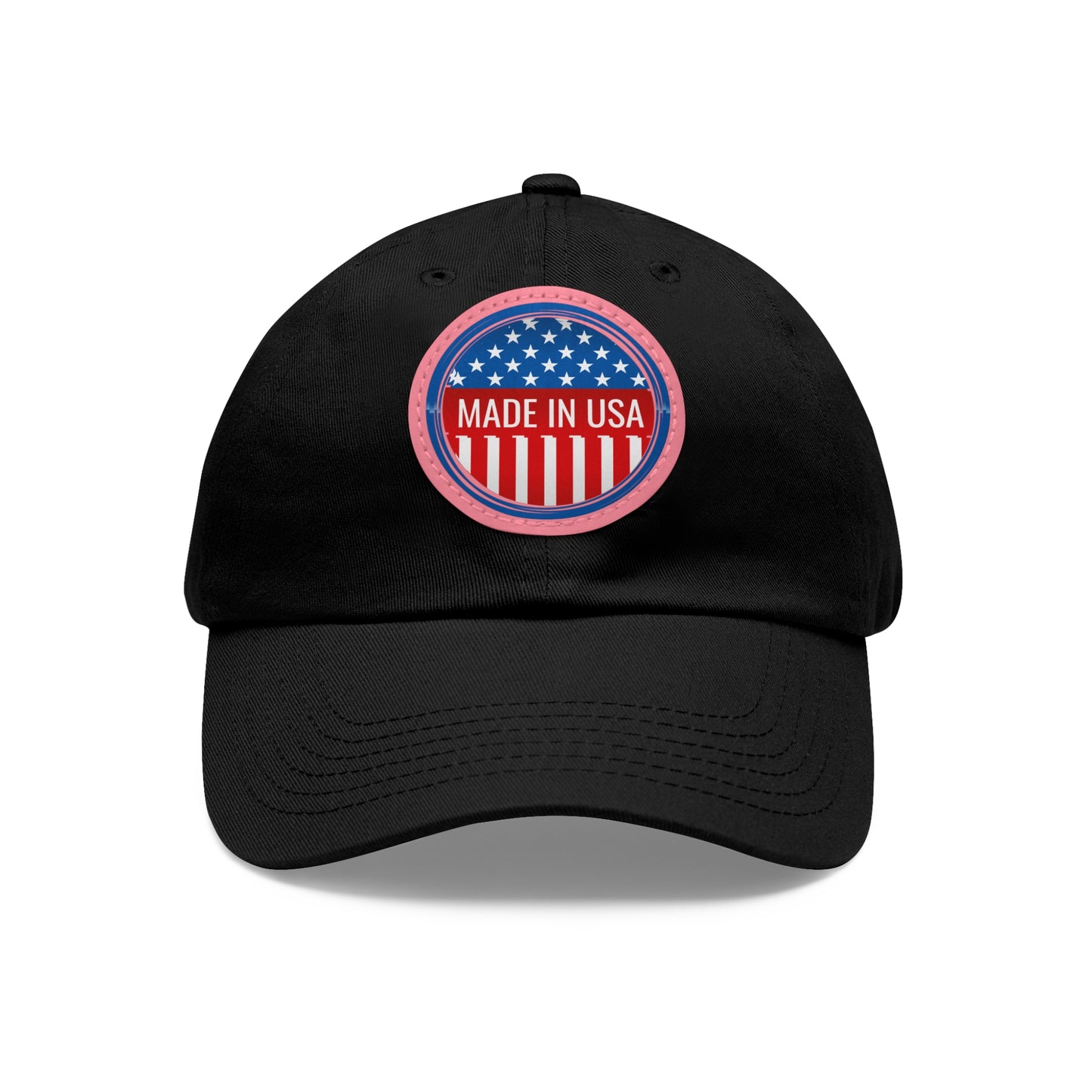 Patriotic Dad Hat with Leather Patch - Made in USA