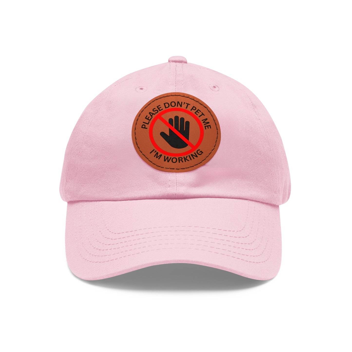 Funny Dad Hat with Leather Patch - 'Please Don't Pet Me, I'm Working'