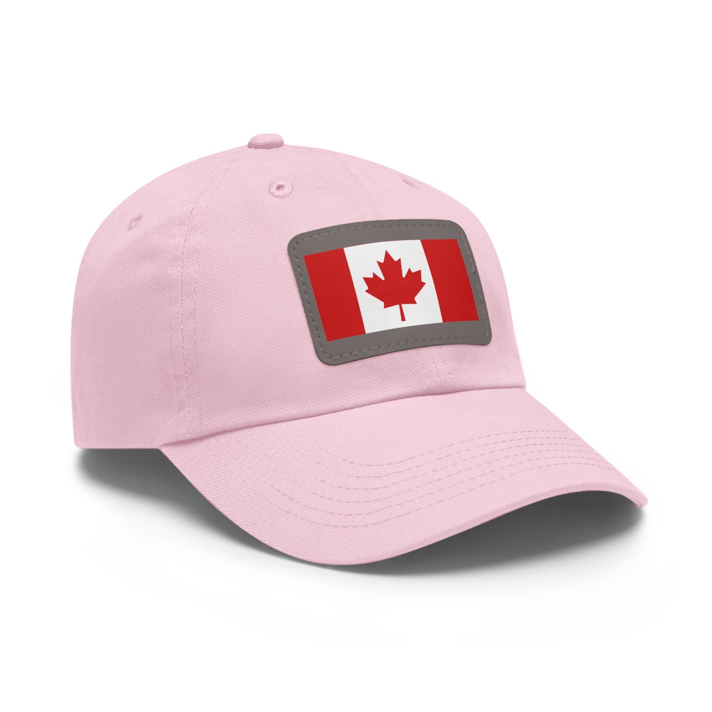 Canada Flag Dad Hat with Leather Patch | Classic White Cap for Outdoors & Celebrations