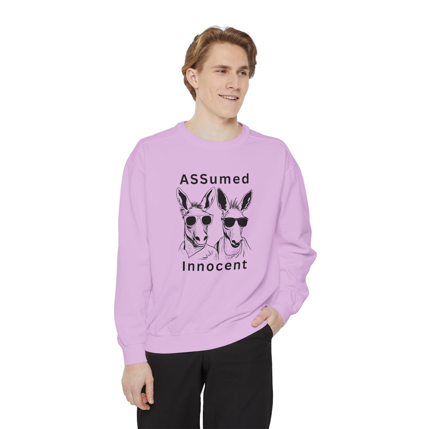 ASSUmEm Innocent Unisex Sweatshirt - Funny Animal Graphic Pullover for Casual Wear