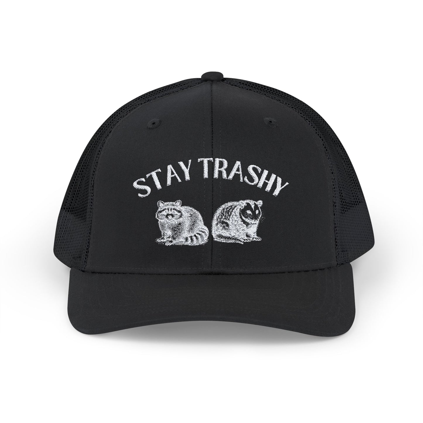 Stay Trashy Snapback Trucker Cap - Fun Casual Style for Raccoon Lovers