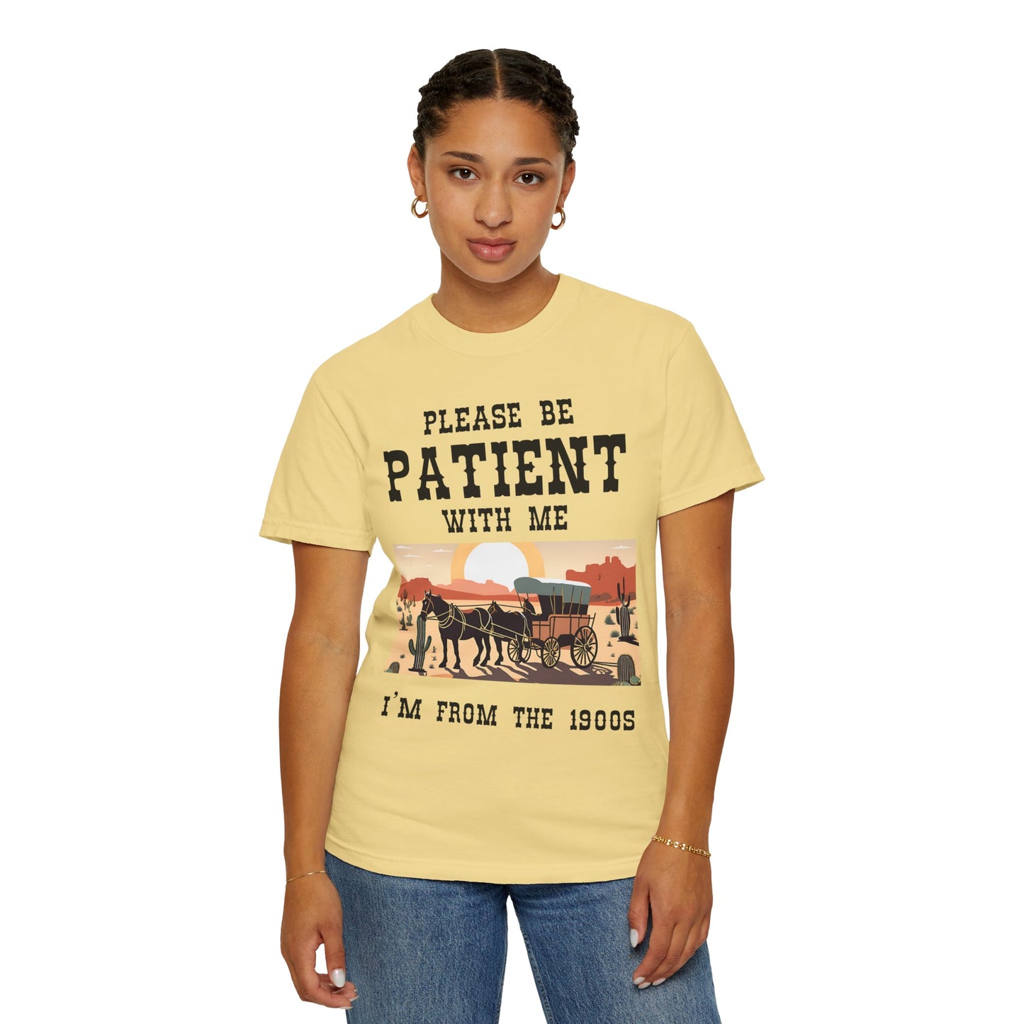 Vintage Patient Tee - Unisex Garment-Dyed T-Shirt with Retro 1900s Design