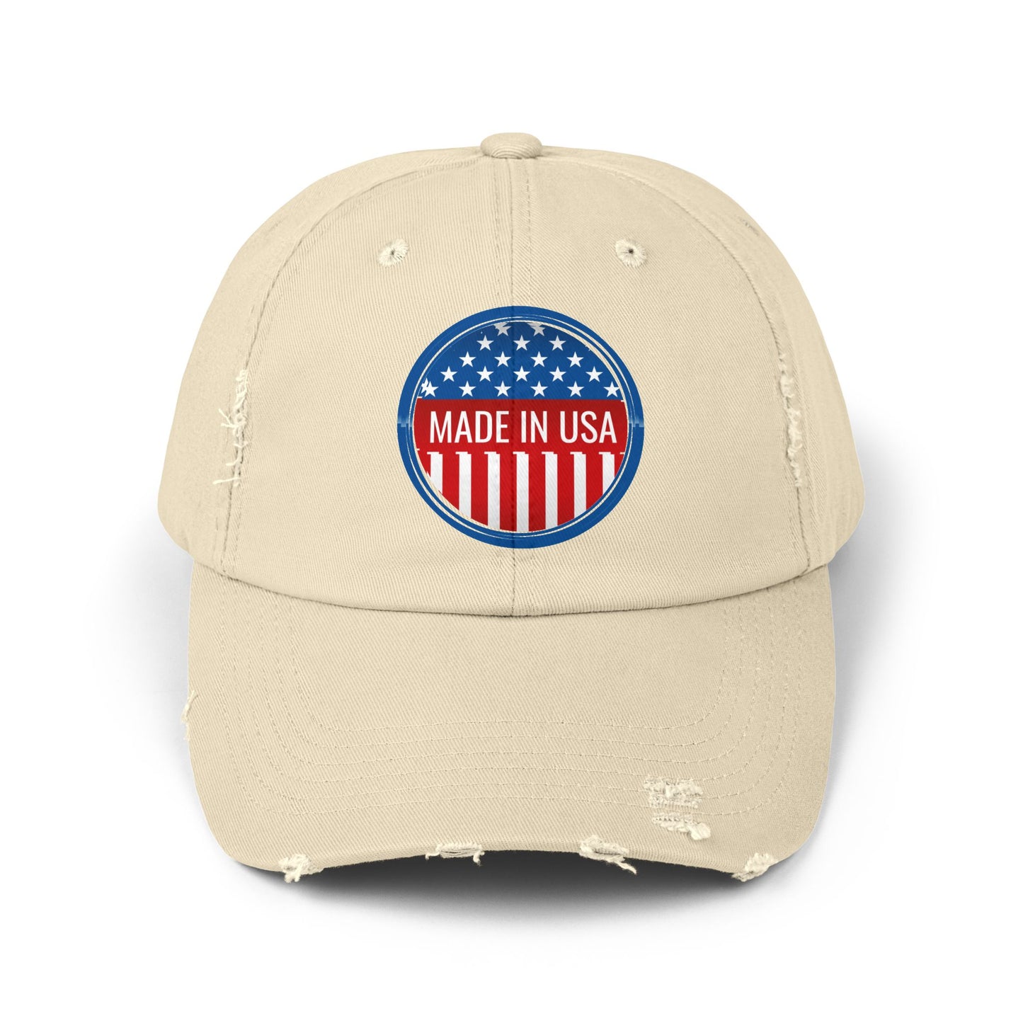 Unisex Distressed Cap with 'Made in USA' Patch - Perfect for Patriotic Events and Everyday Wear