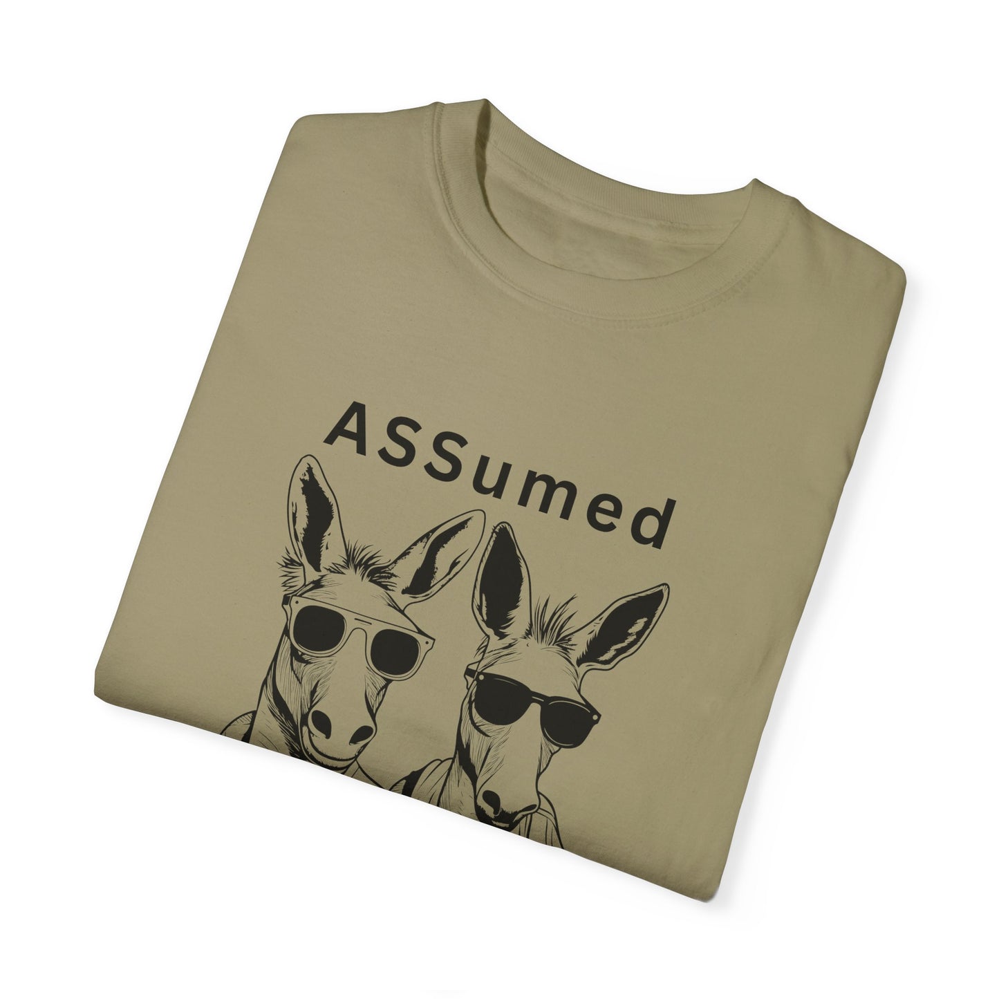 Unisex Garment-Dyed T-Shirt - Funny Kangaroo Design with 'ASSumed Innocent' Text