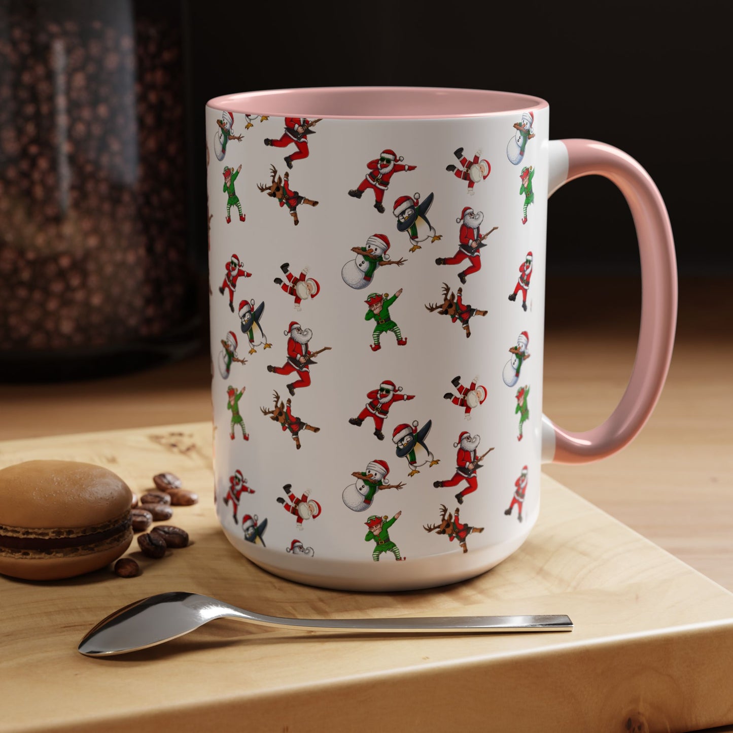 Festive Santa and Elf Coffee Mug - Fun Christmas Drinkware