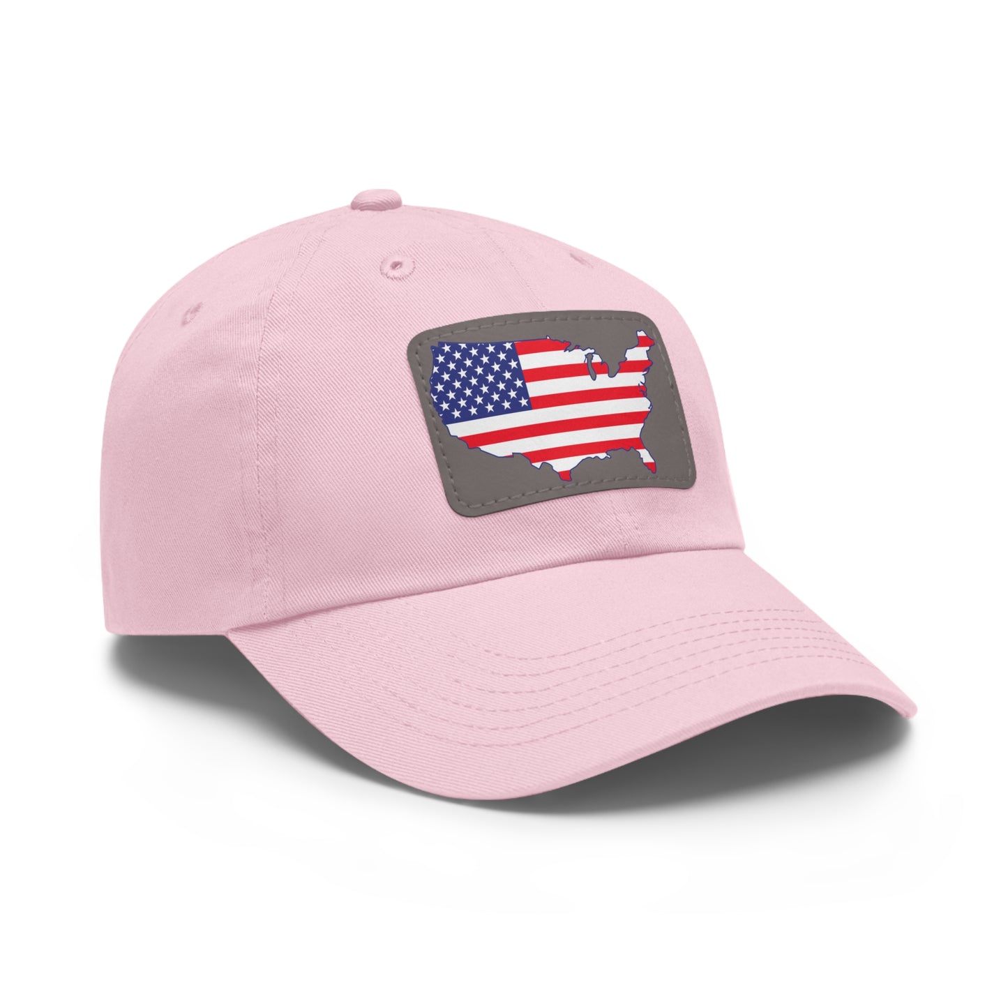 Patriotic Dad Hat with Leather Patch - USA Flag Cap for Outdoors