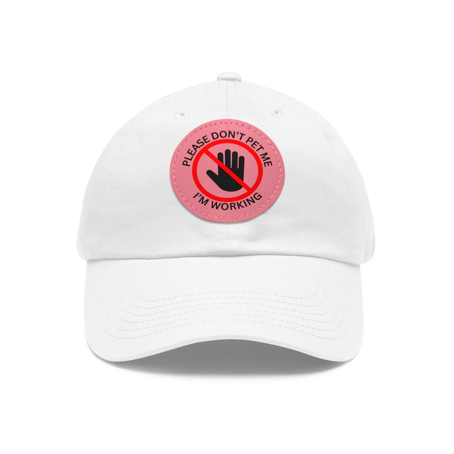 Funny Dad Hat with Leather Patch - 'Please Don't Pet Me, I'm Working'