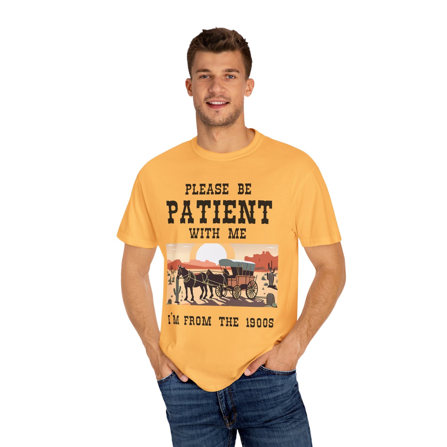 Vintage Patient Tee - Unisex Garment-Dyed T-Shirt with Retro 1900s Design