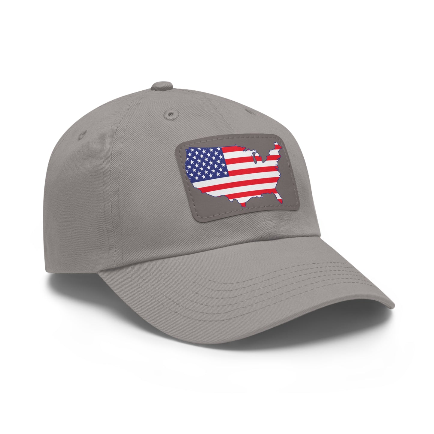 Patriotic Dad Hat with Leather Patch - USA Flag Cap for Outdoors