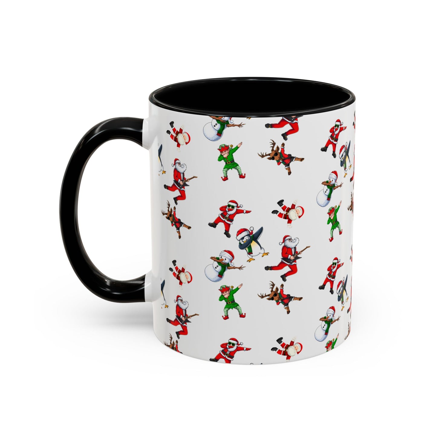 Festive Santa and Elf Coffee Mug - Fun Christmas Drinkware