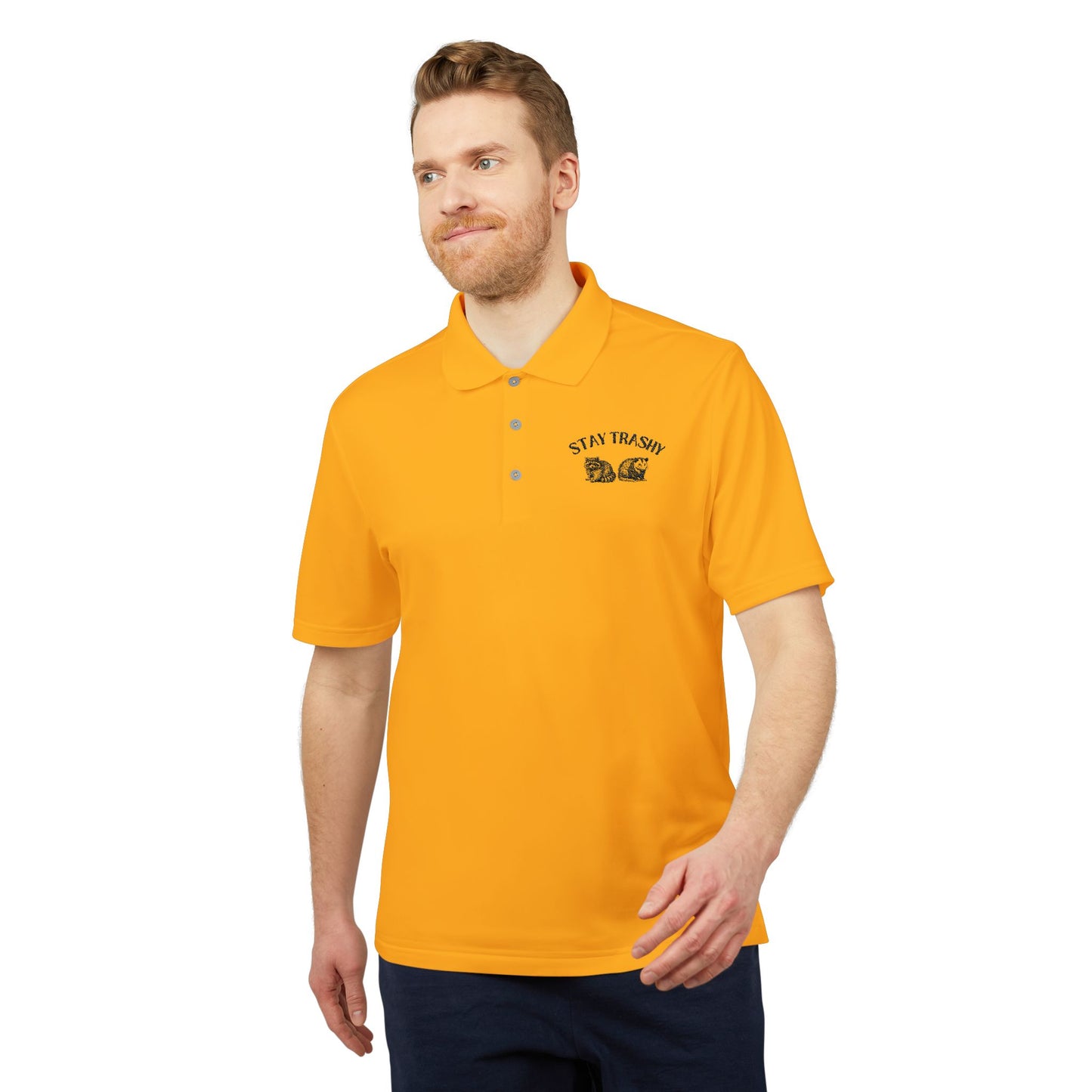 Stay Trashy Unisex Performance Polo - Bright Yellow Adidas Shirt